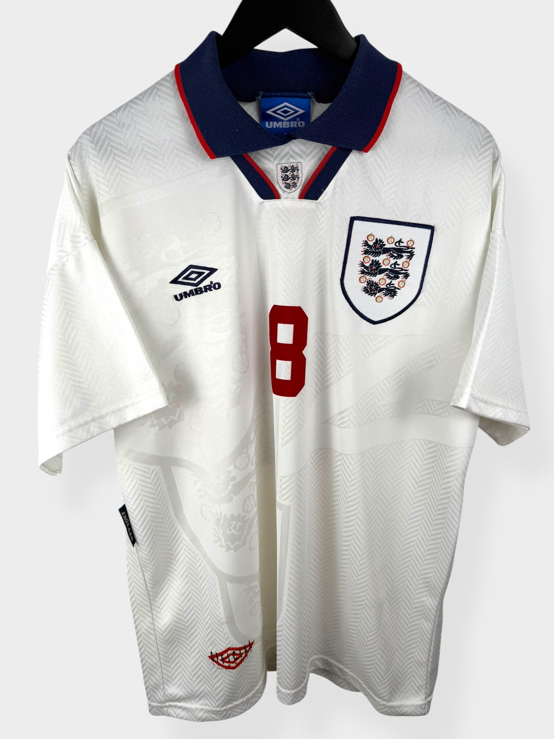 1993-95 ENGLAND HEIMTRIKOT CASCOIGNE #8 L