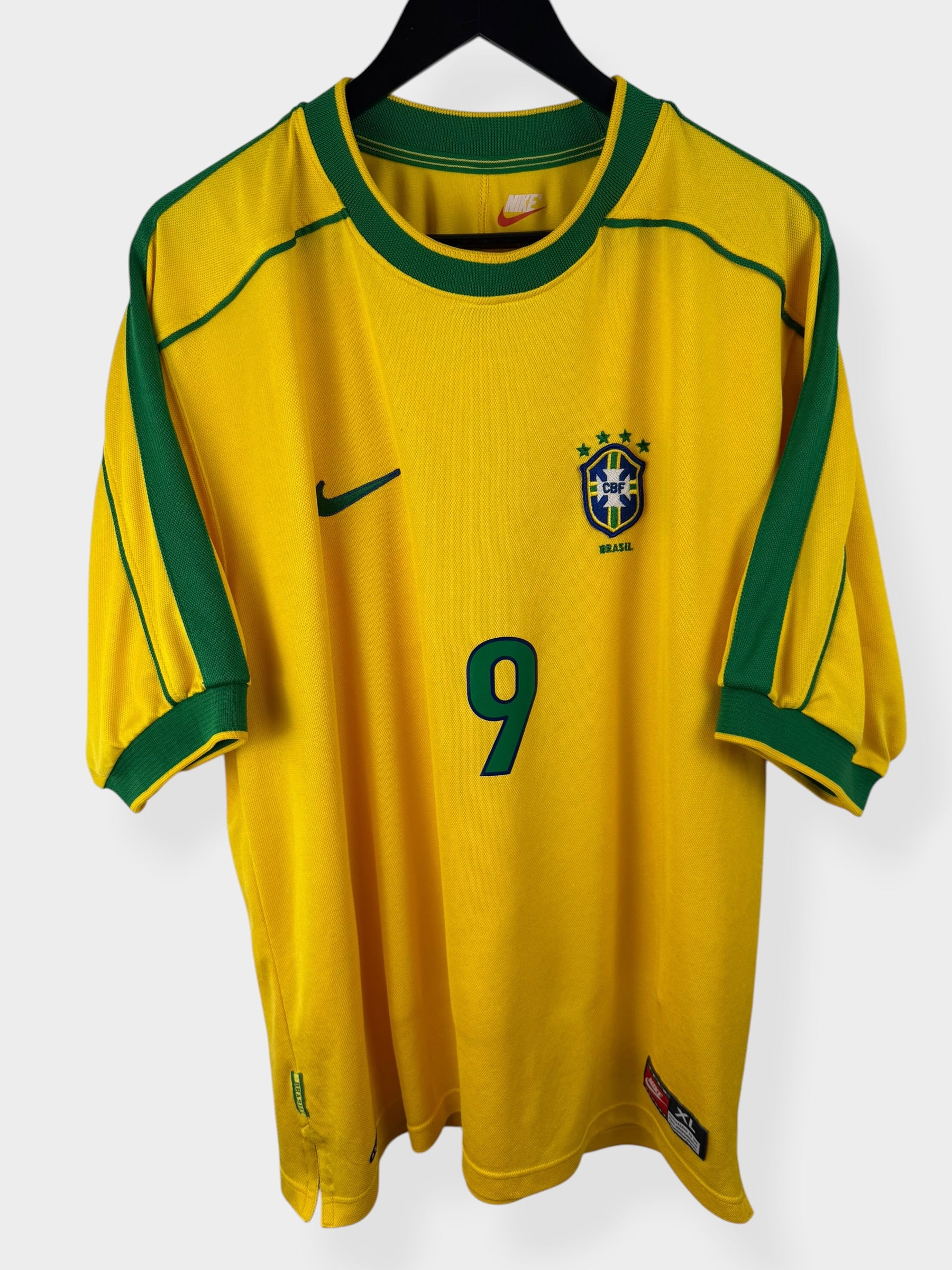 MAILLOT DOMICILE BRÉSIL 1998-00 RONALDO #9 XL