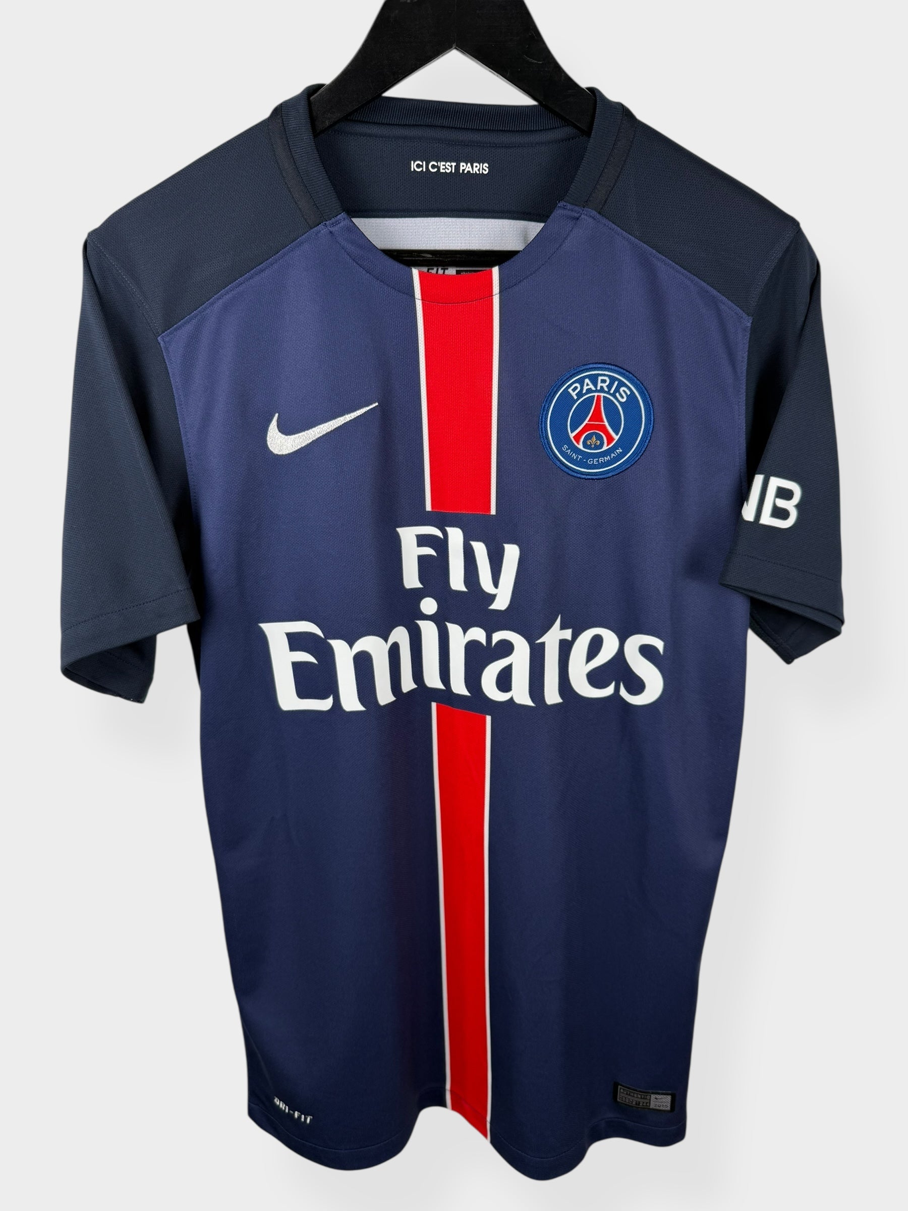 2015-16 PARIS SAINT-GERMAIN HOME SHIRT T. SILVA #2 S - Authentic Football Club