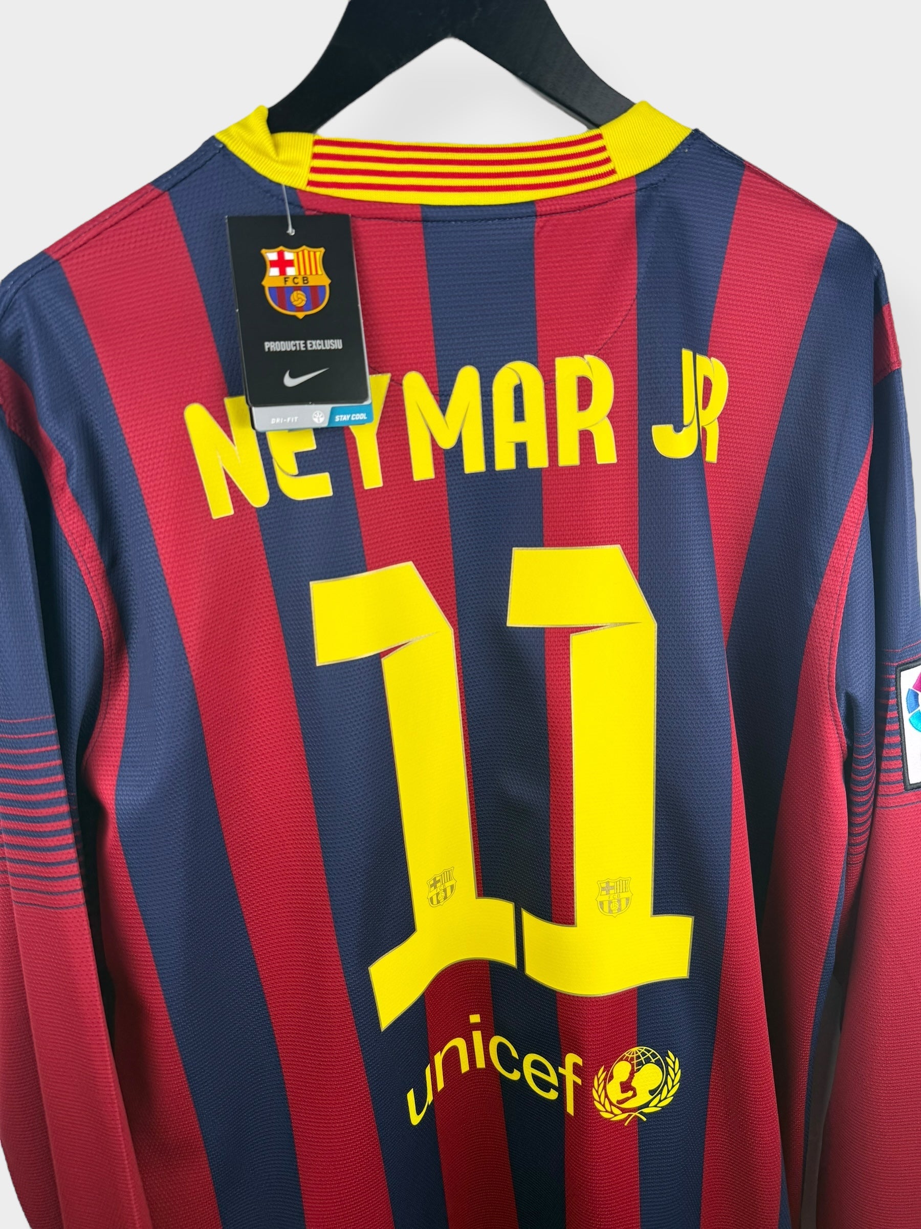 2013-14 BARCELONA HOME SHIRT LS NEYMAR JR. #11 XL - Authentic Football Club