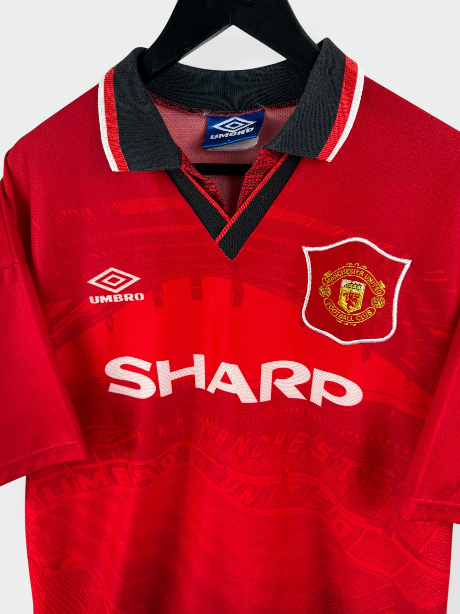 1994-96 MANCHESTER UNITED HOME SHIRT BECKHAM #24 L - Authentic Football Club