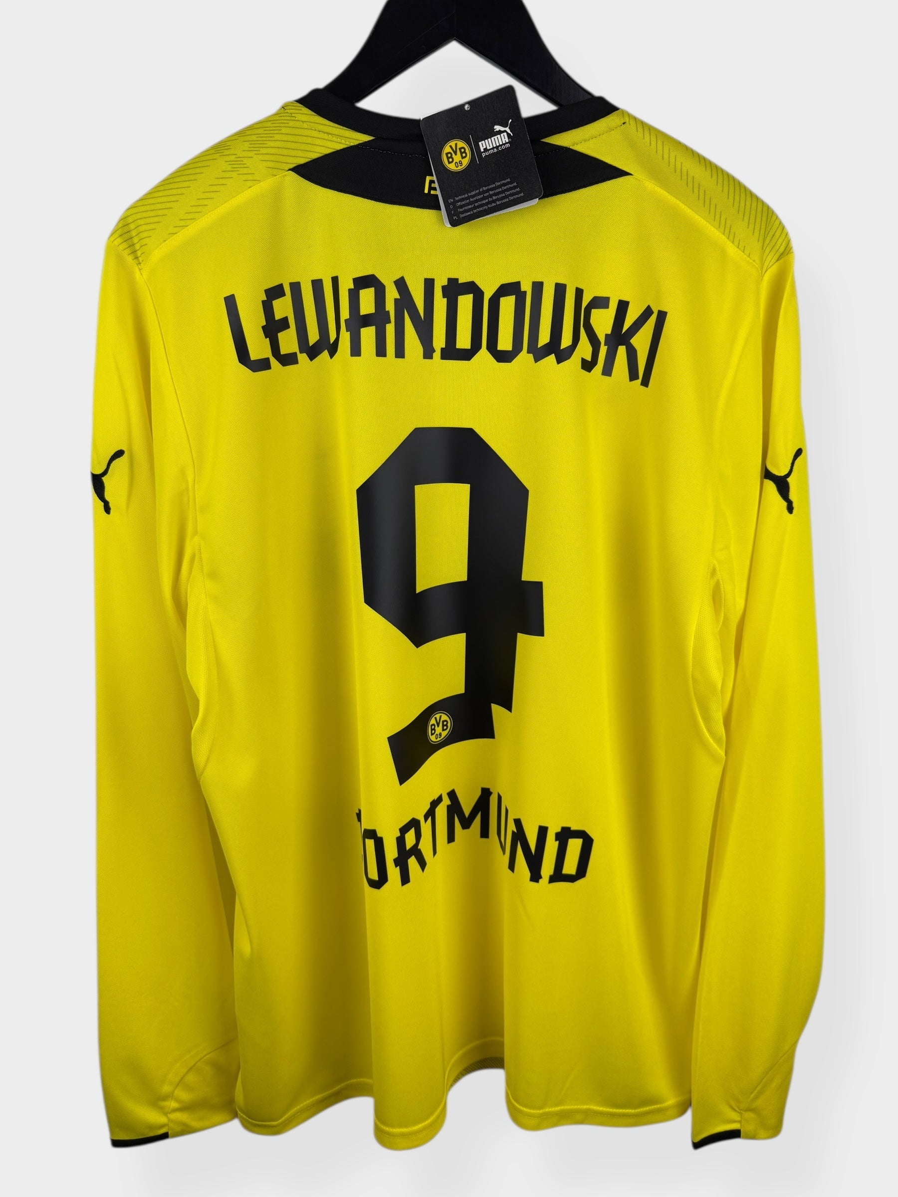 2013-14 BORUSSIA DORTMUND HOME SHIRT LS LEWANDOWSKI #9 L - Authentic Football Club