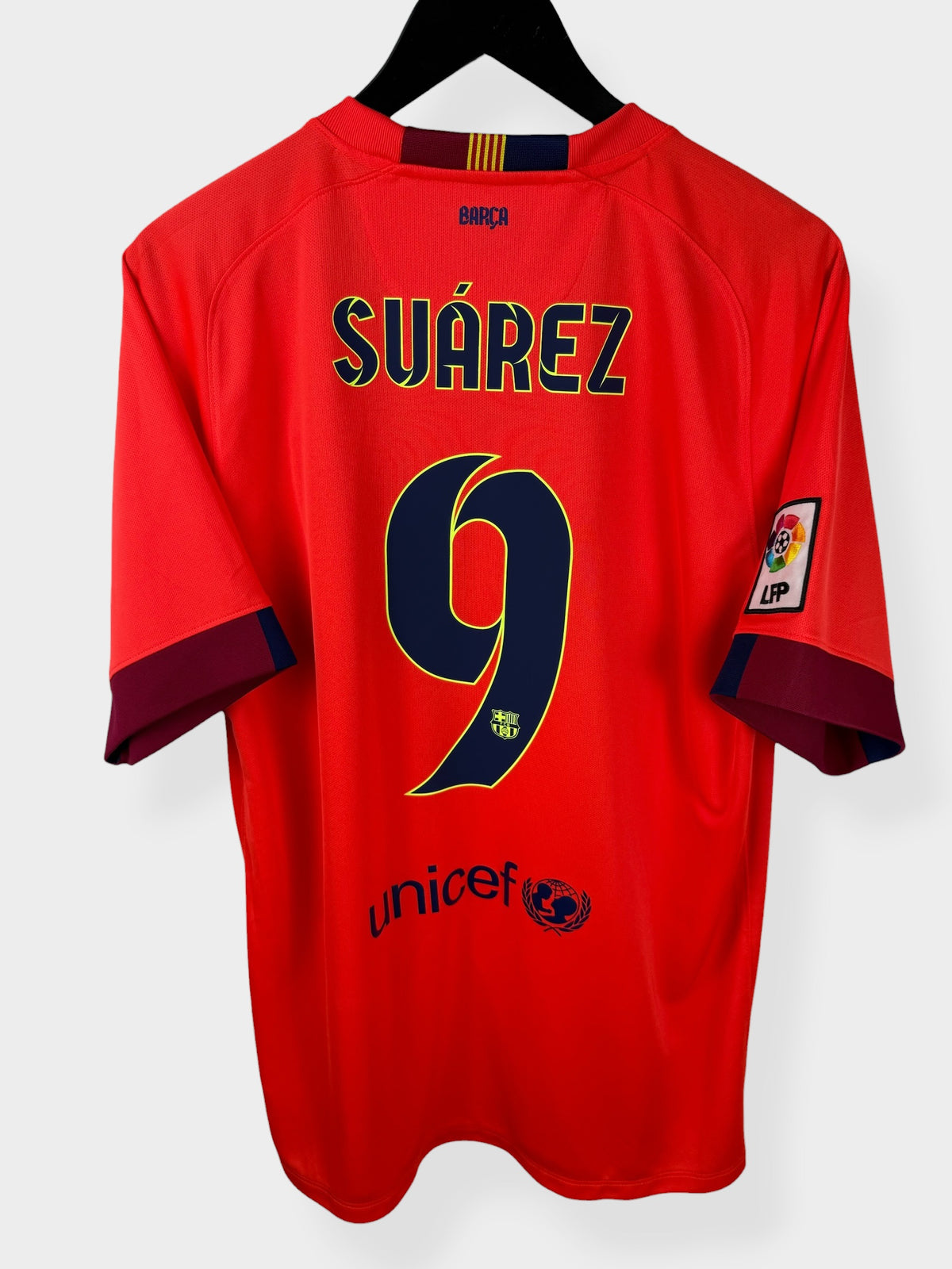 2014-15 BARCELONA AUSWÄRTSTRIKOT SUAREZ #9 L