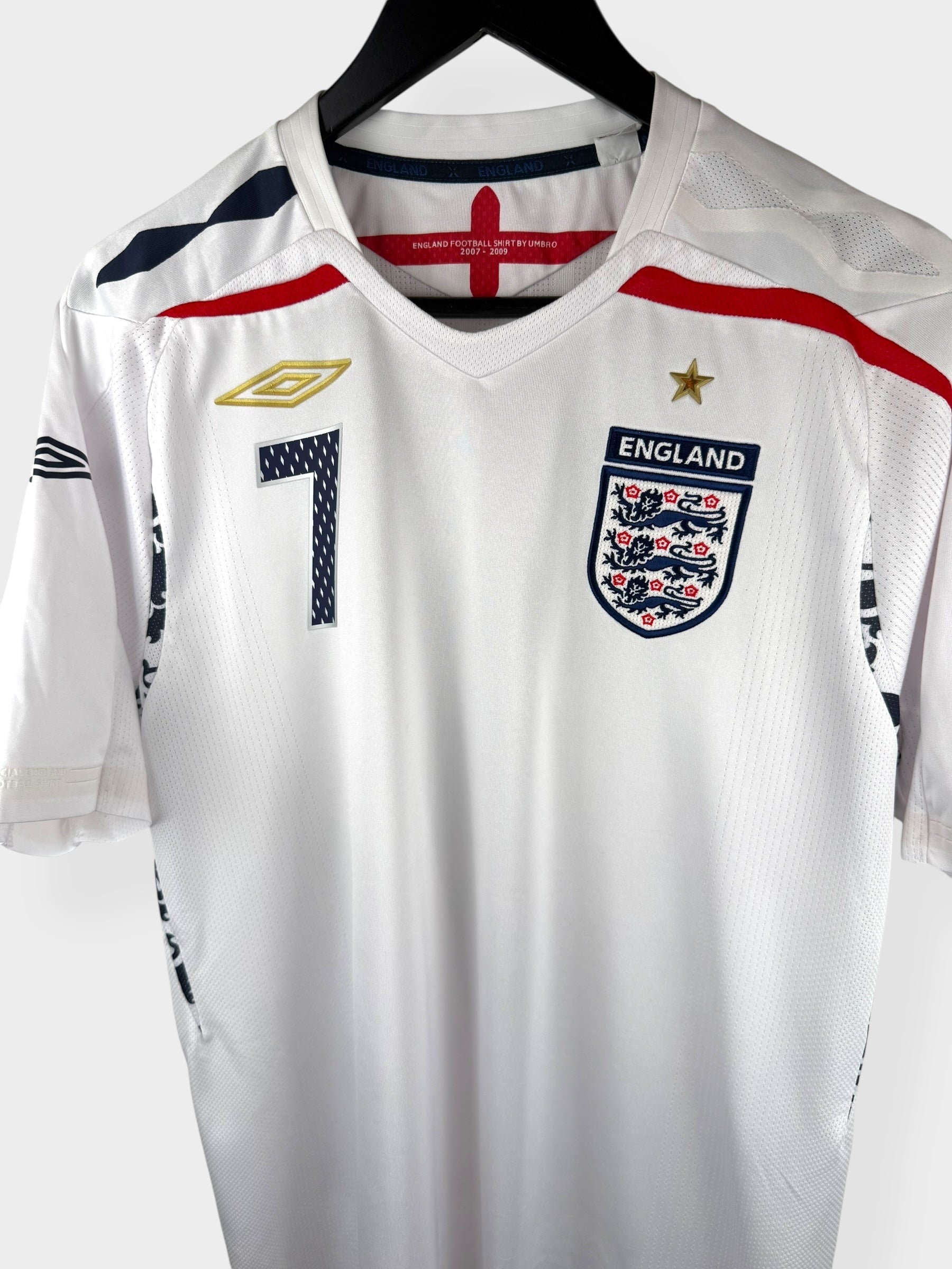2007-09 ENGLAND HOME SHIRT BECKHAM #7 M