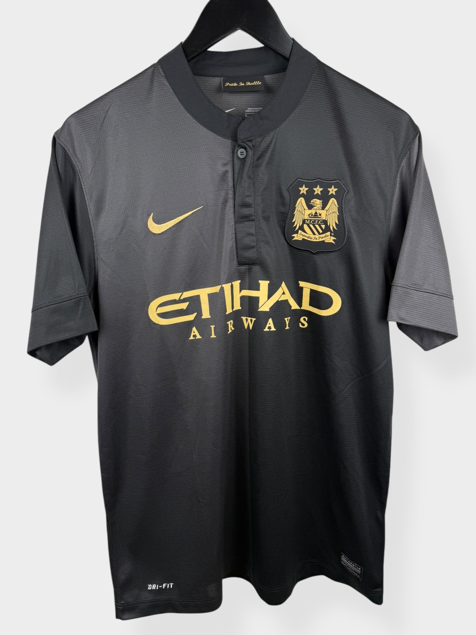 2013-14 MANCHESTER CITY AWAY SHIRT NEGREDO #9 M