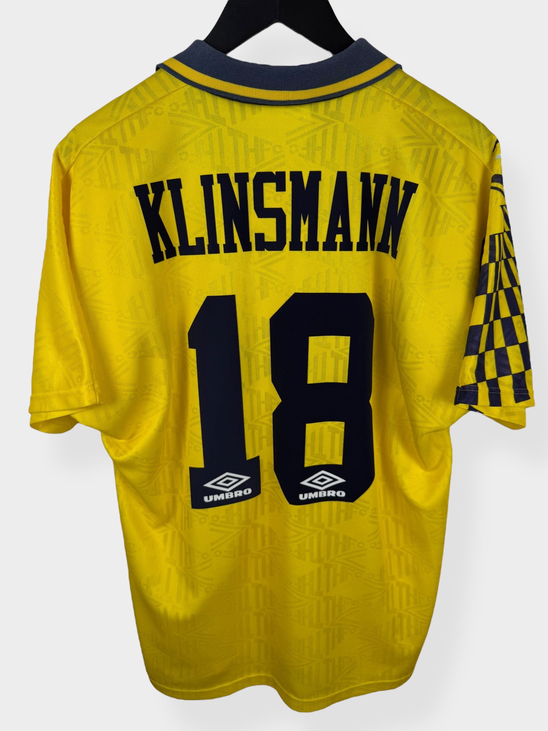 1991-95 TOTTENHAM HOTSPUR AWAY SHIRT KLINSMANN #18 XL - Authentic Football Club