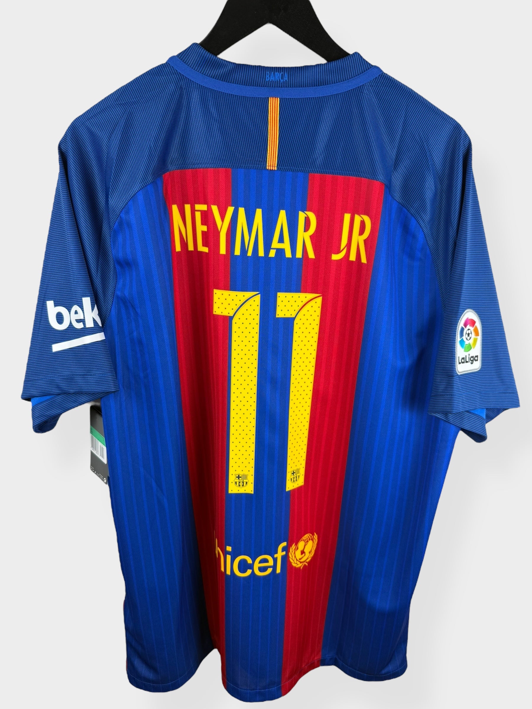 2016-17 BARCELONA HOME SHIRT NEYMAR JR #11 XL - Authentic Football Club