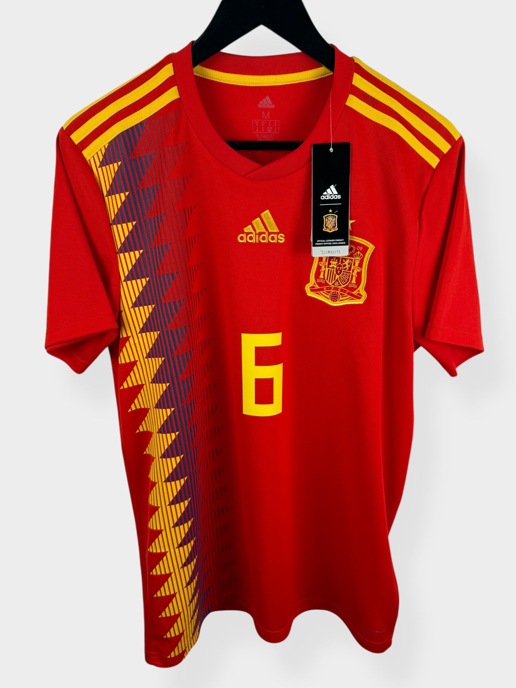 2018-19 SPAIN HOME SHIRT INIESTA #6 M - Authentic Football Club