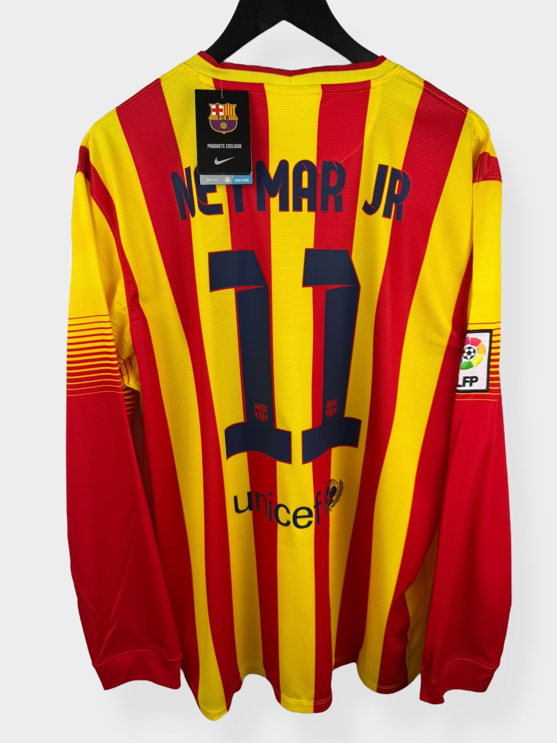 2013-14 BARCELONA AWAY SHIRT LS NEYMAR JR #11 XL - Authentic Football Club