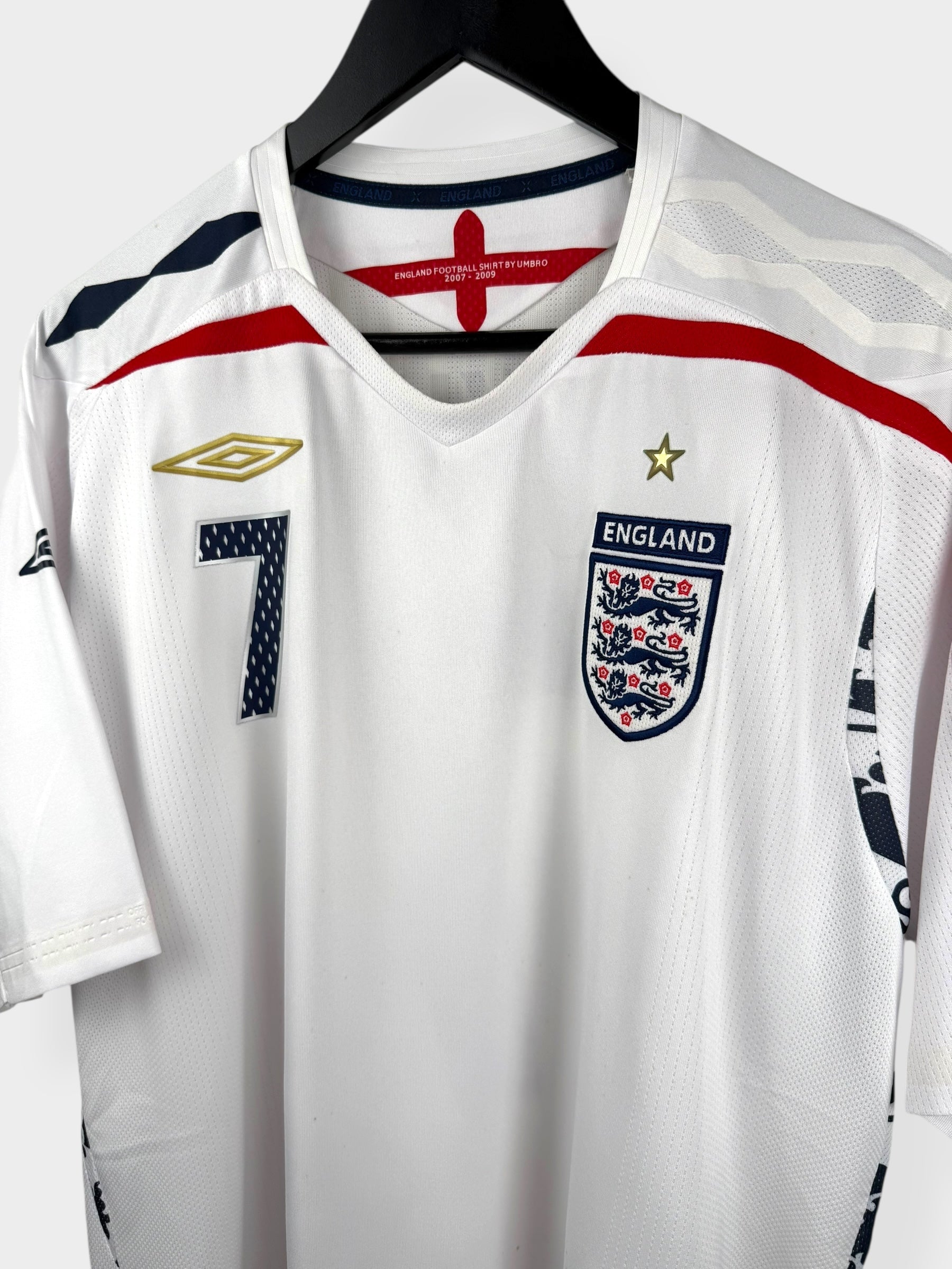 2007-09 ENGLAND HOME SHIRT BECKHAM #7 XL