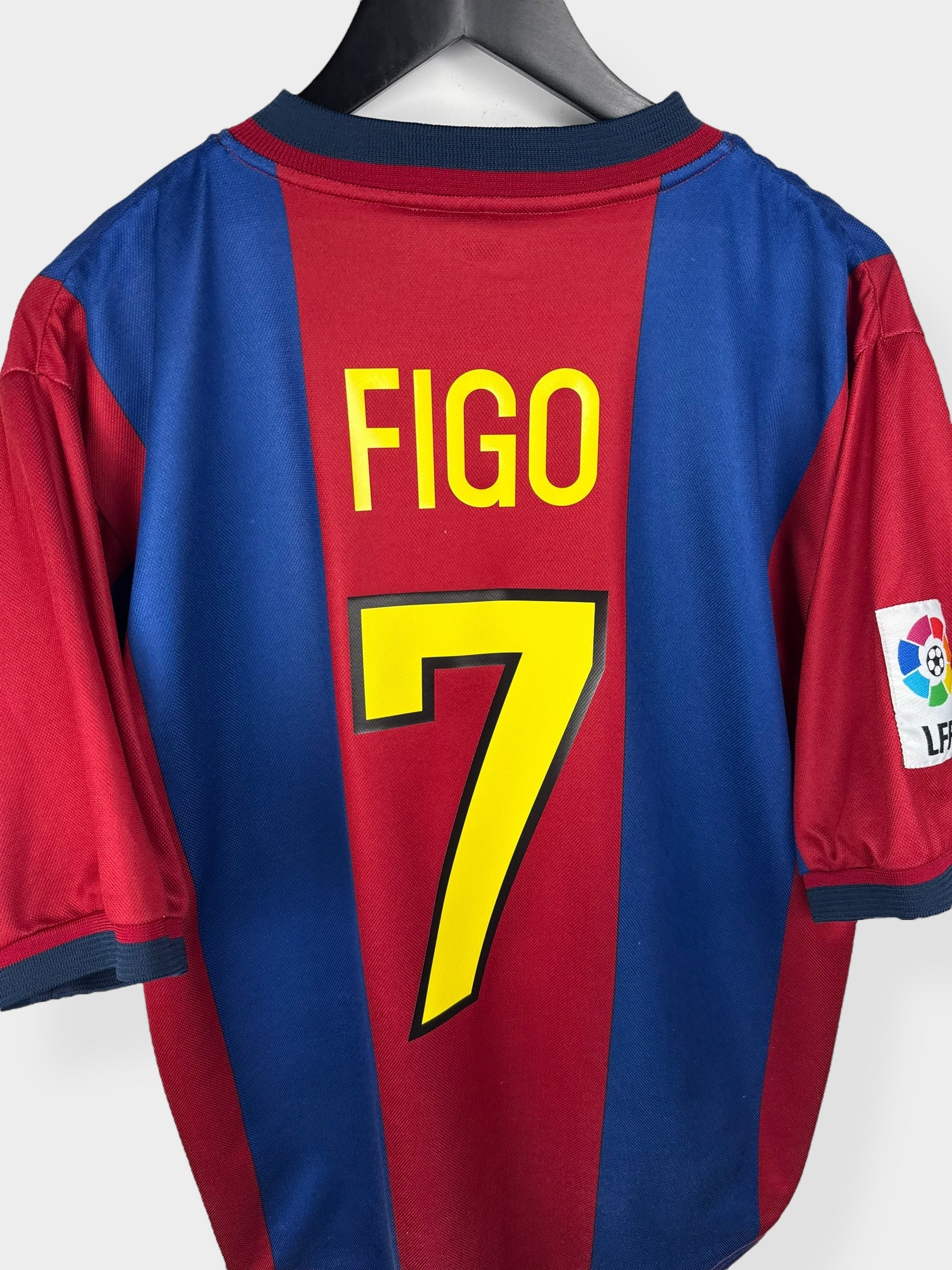 1998-00 BARCELONA HOME SHIRT FIGO #7 L - Authentic Football Club