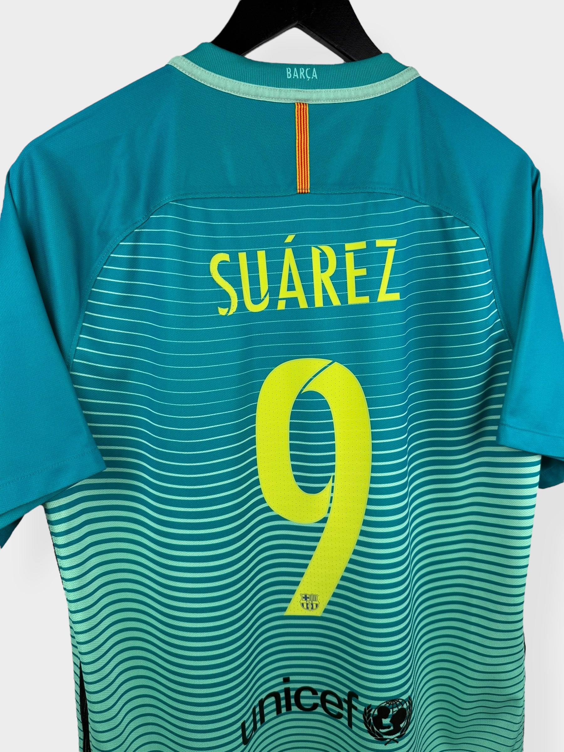 2016-17 BARCELONA DERDE SHIRT SUAREZ #9 L