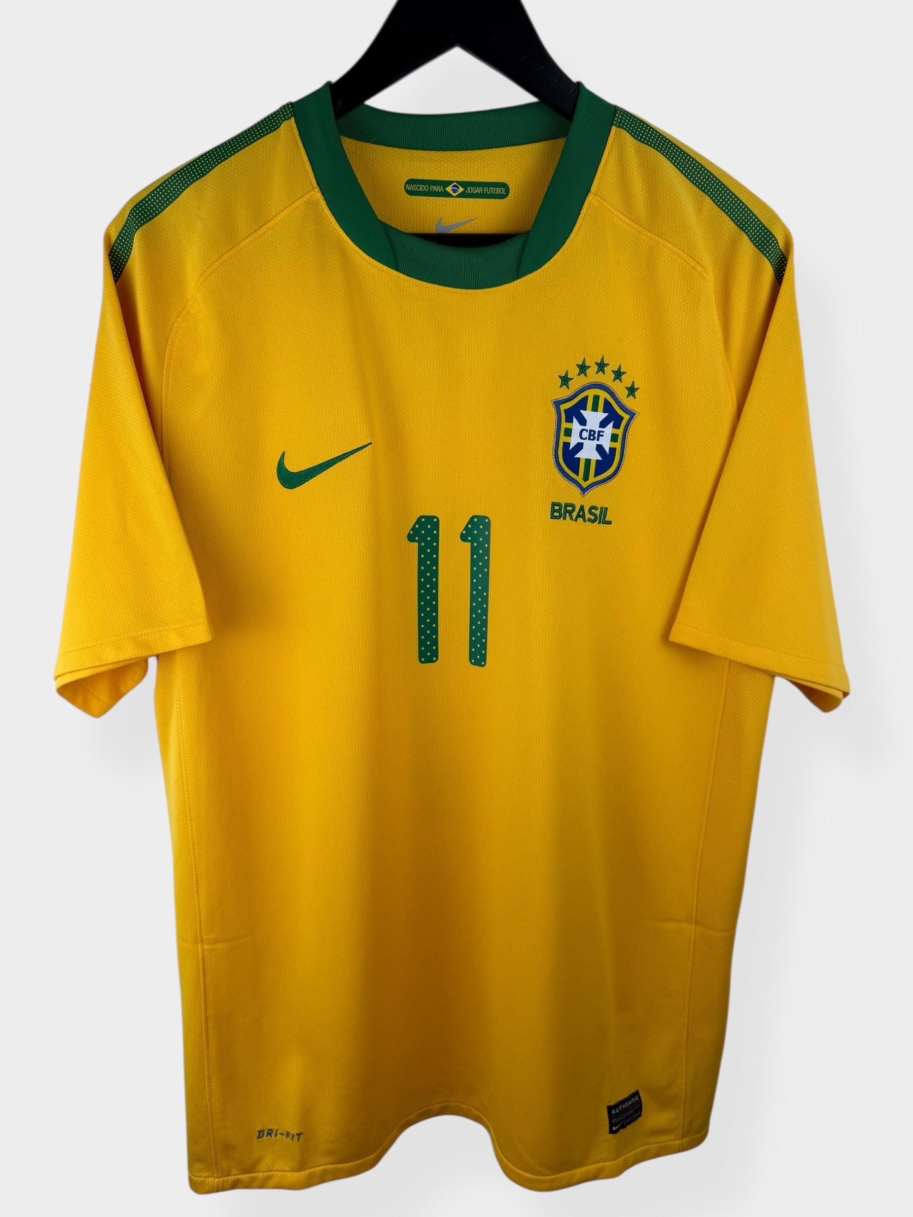 2010-11 BRAZIL HOME SHIRT ROBINHO #11 L