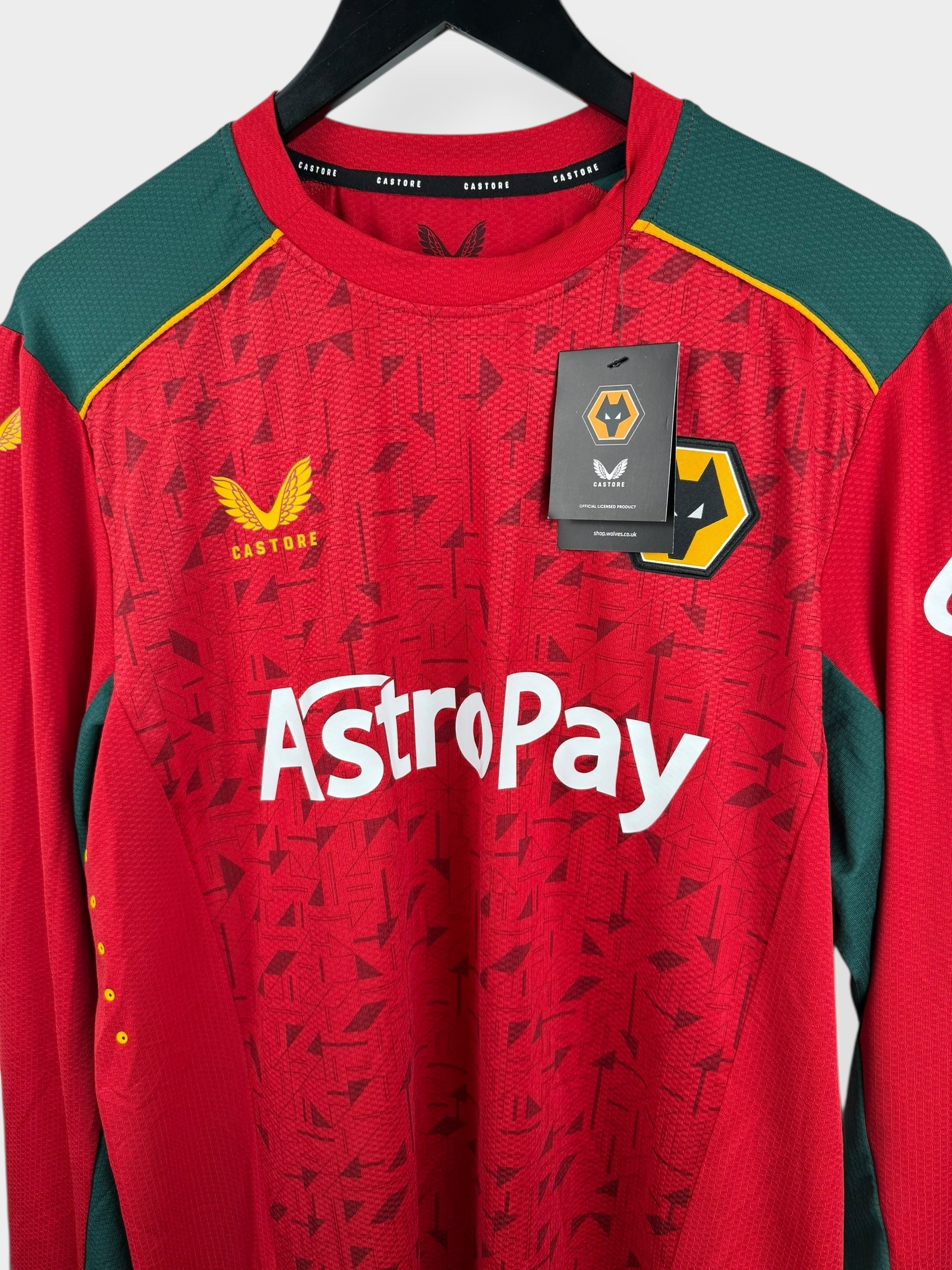 2023-24 WOLVES AWAY SHIRT LS CUNHA #12 S