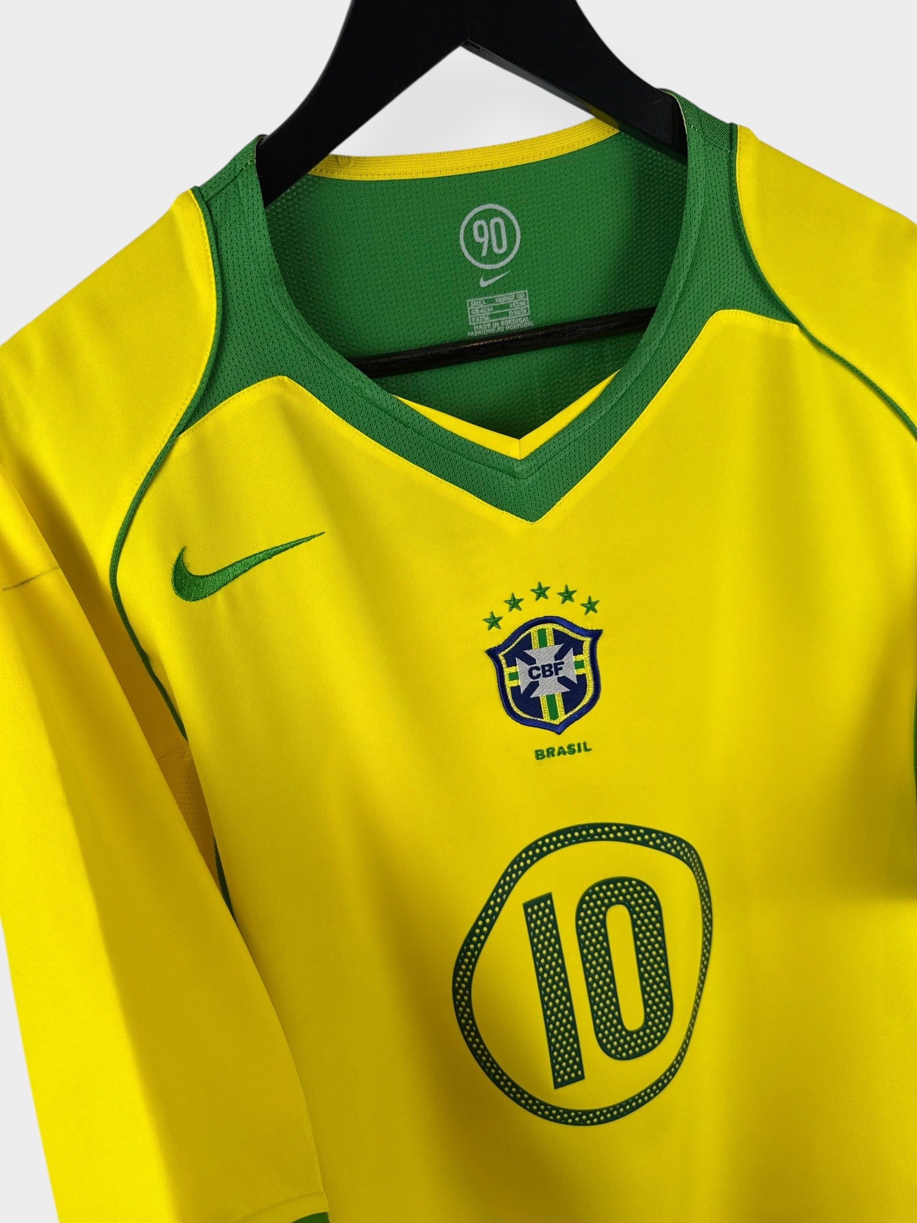 2004-06 BRAZIL HOME SHIRT RONALDINHO #10 L