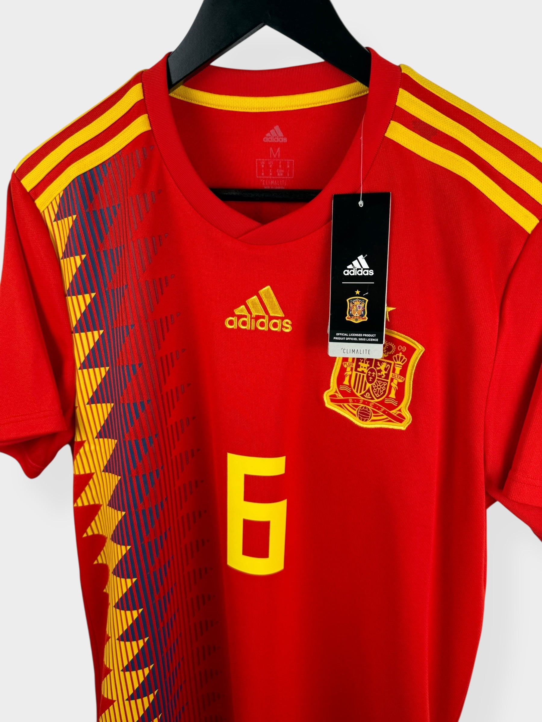 2018-19 SPAIN HOME SHIRT INIESTA #6 M - Authentic Football Club