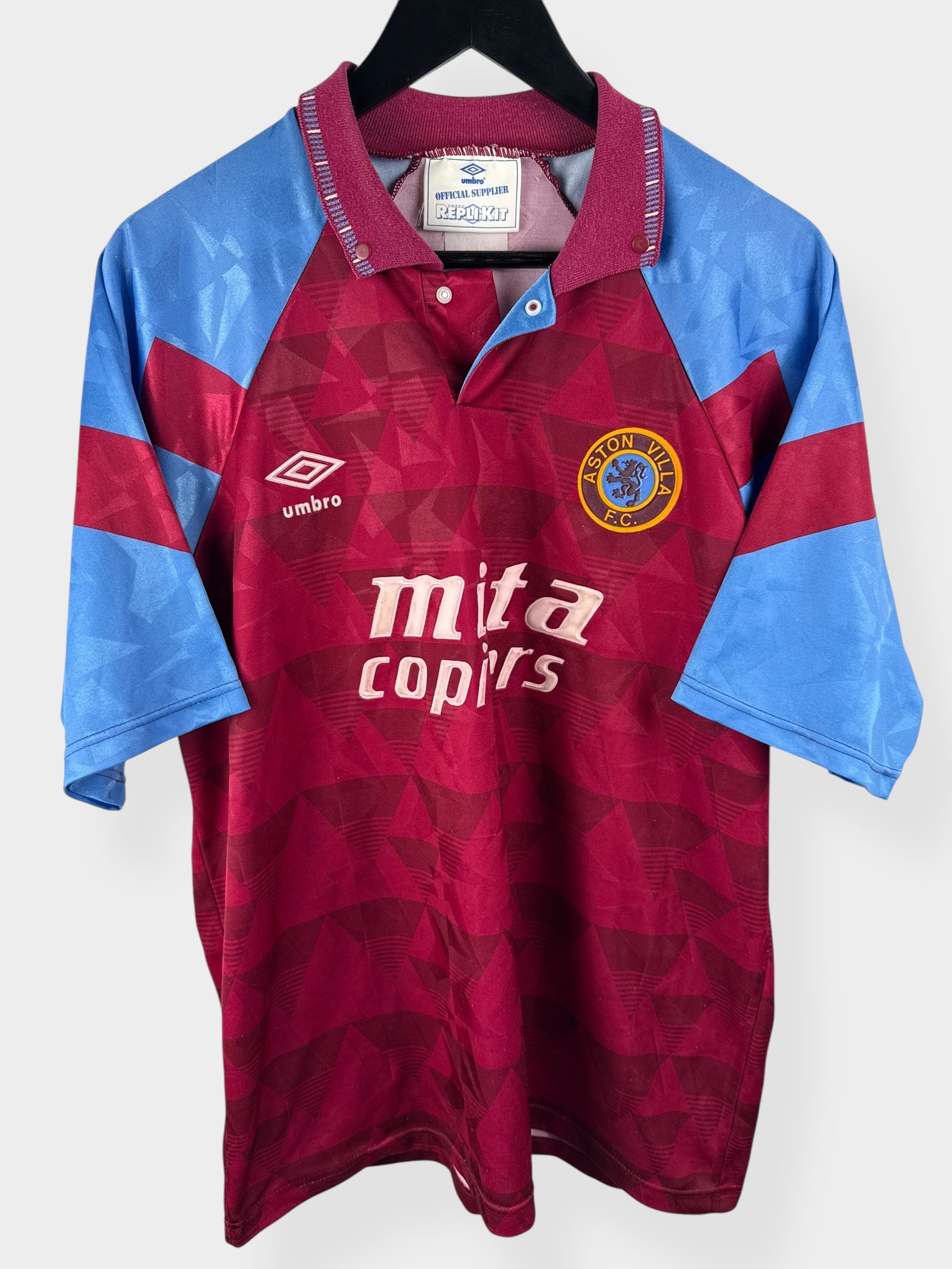 1990-92 ASTON VILLA HOME SHIRT L - Authentic Football Club