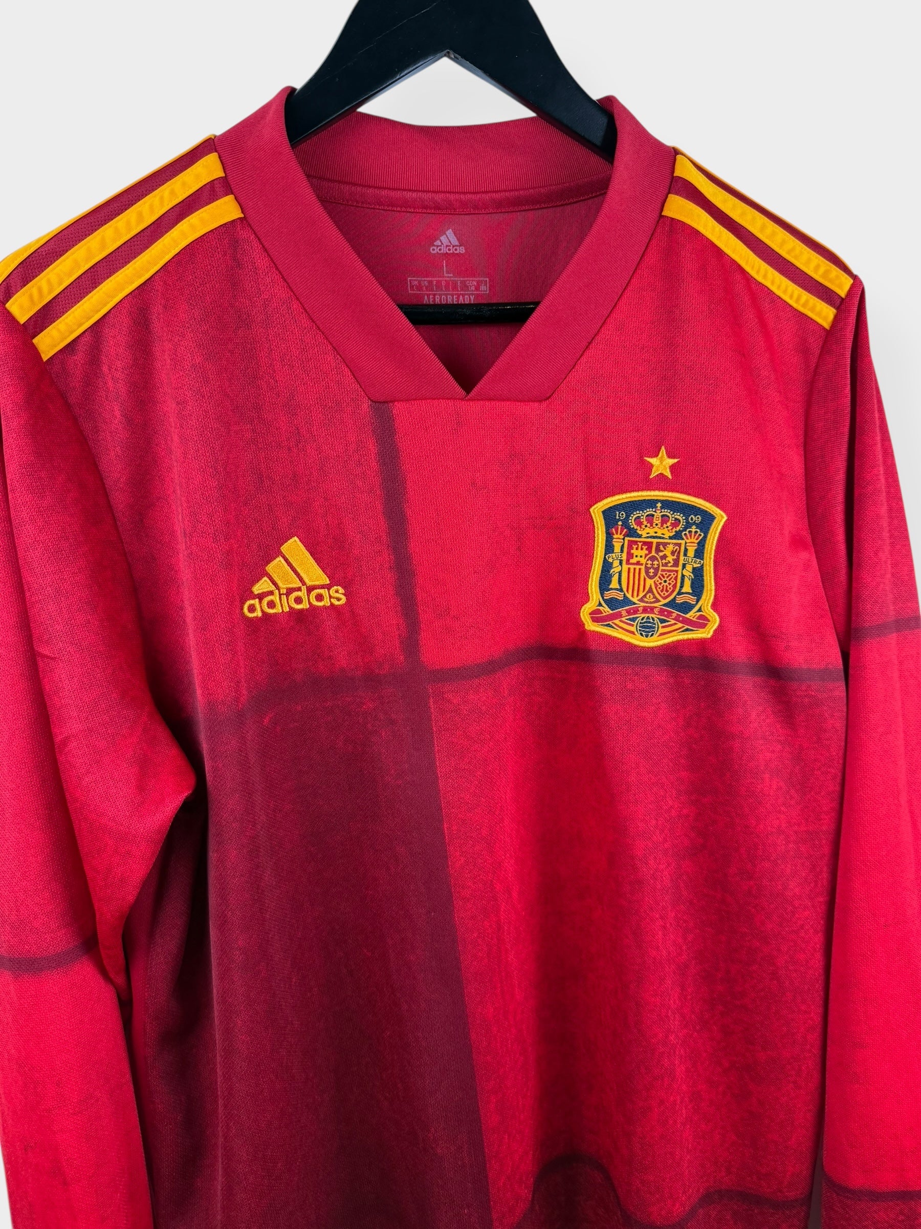 2020-21 SPAIN HOME SHIRT L LS - Authentic Football Club