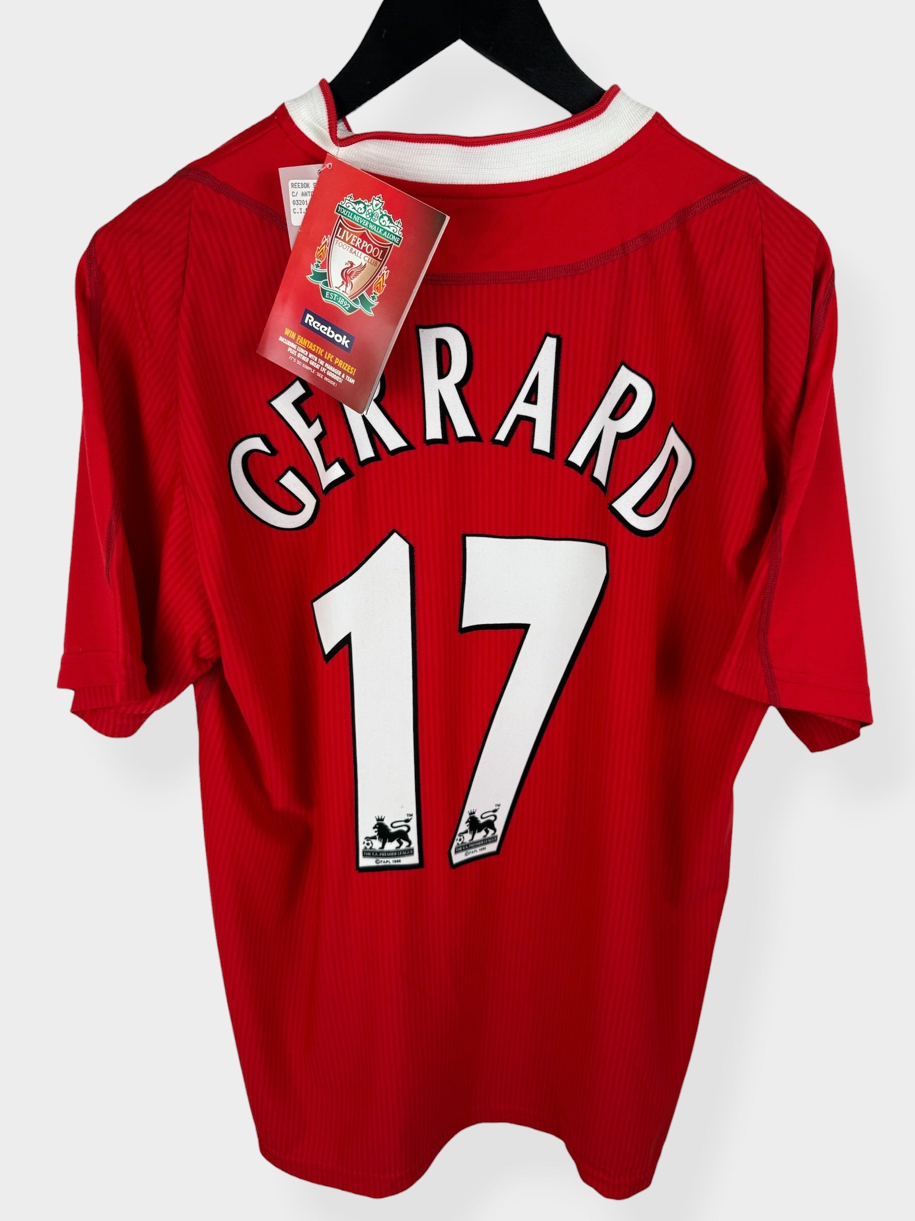 2002-04 LIVERPOOL HOME SHIRT GERRARD #17 L