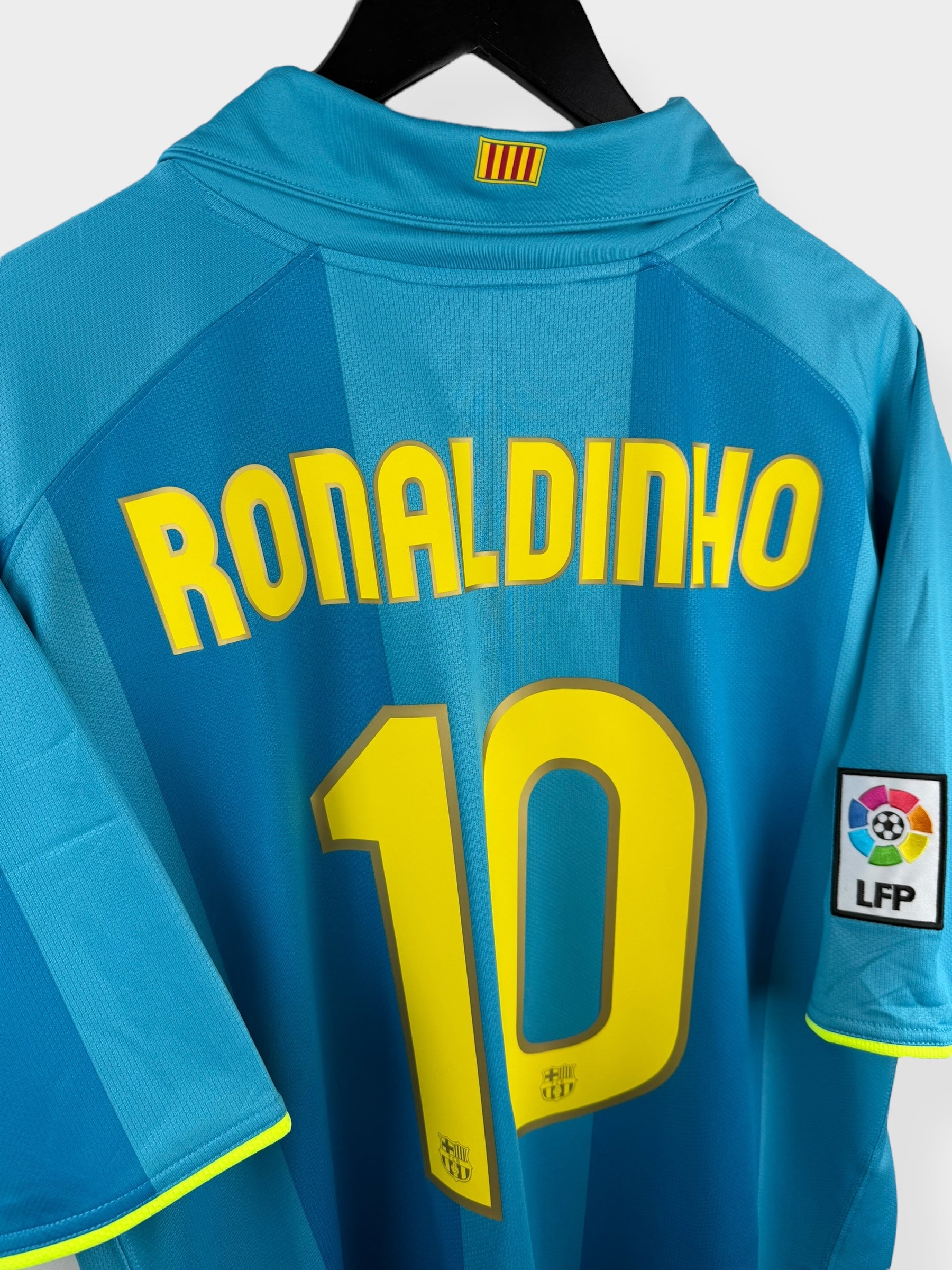 2007-08 BARCELONA AWAY SHIRT RONALDINHO #10 XXL - Authentic Football Club
