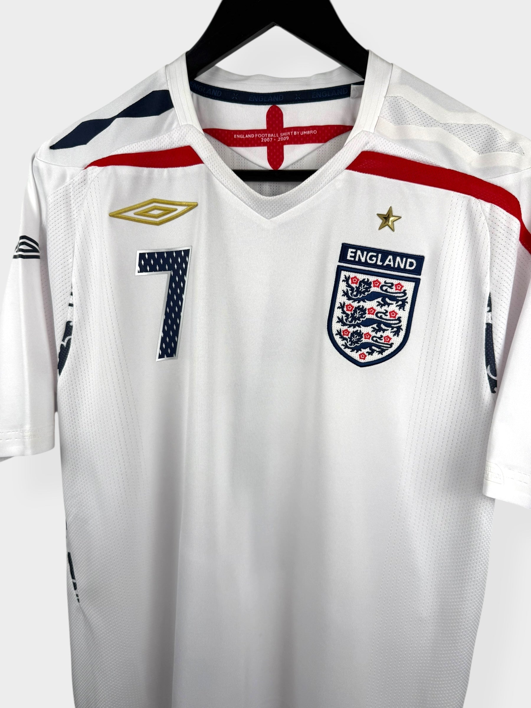 2007-09 ENGLAND HOME SHIRT BECKHAM #7 M