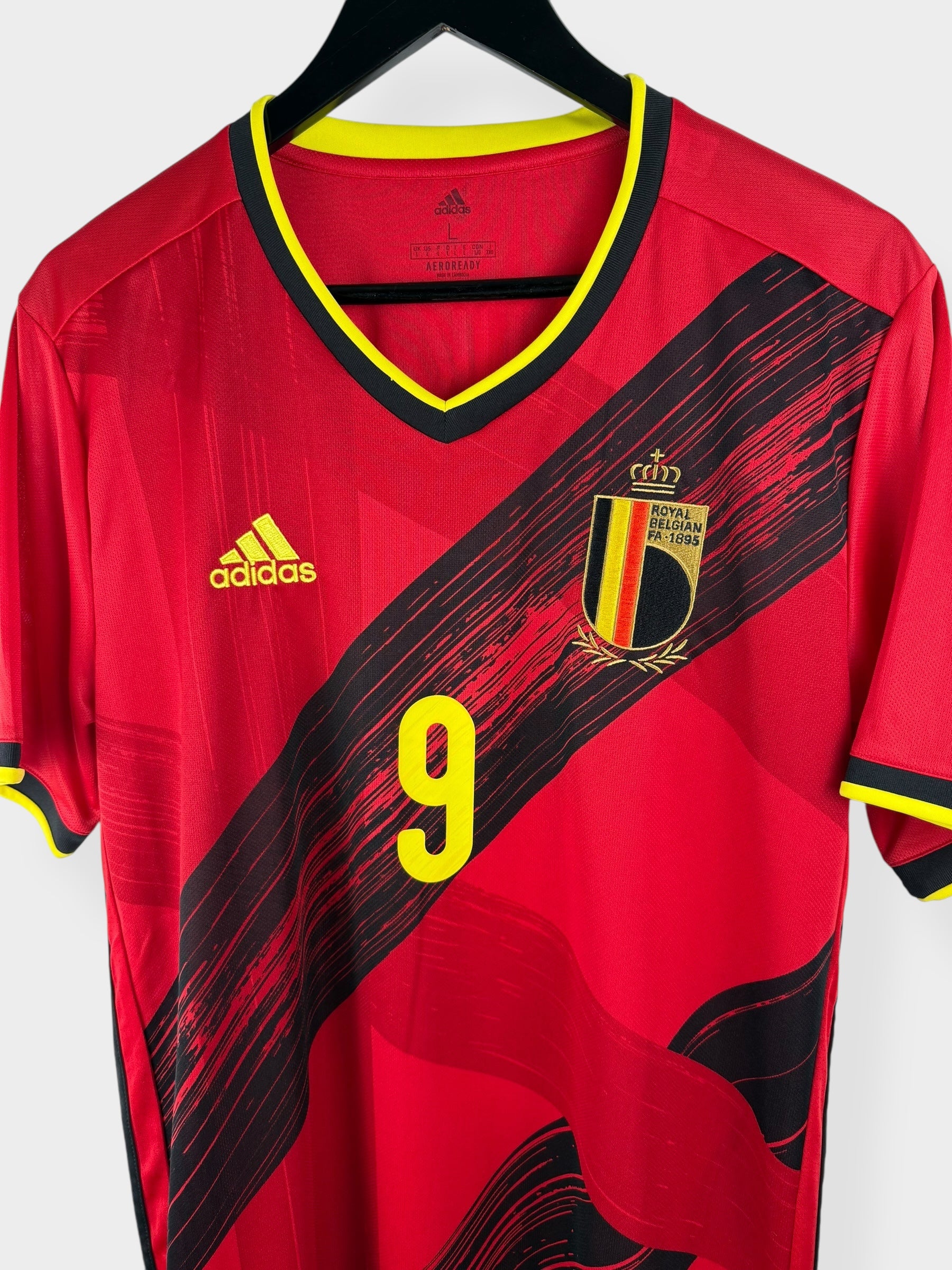 2020-21 BELGIUM HOME SHIRT LUKAKU #9 L