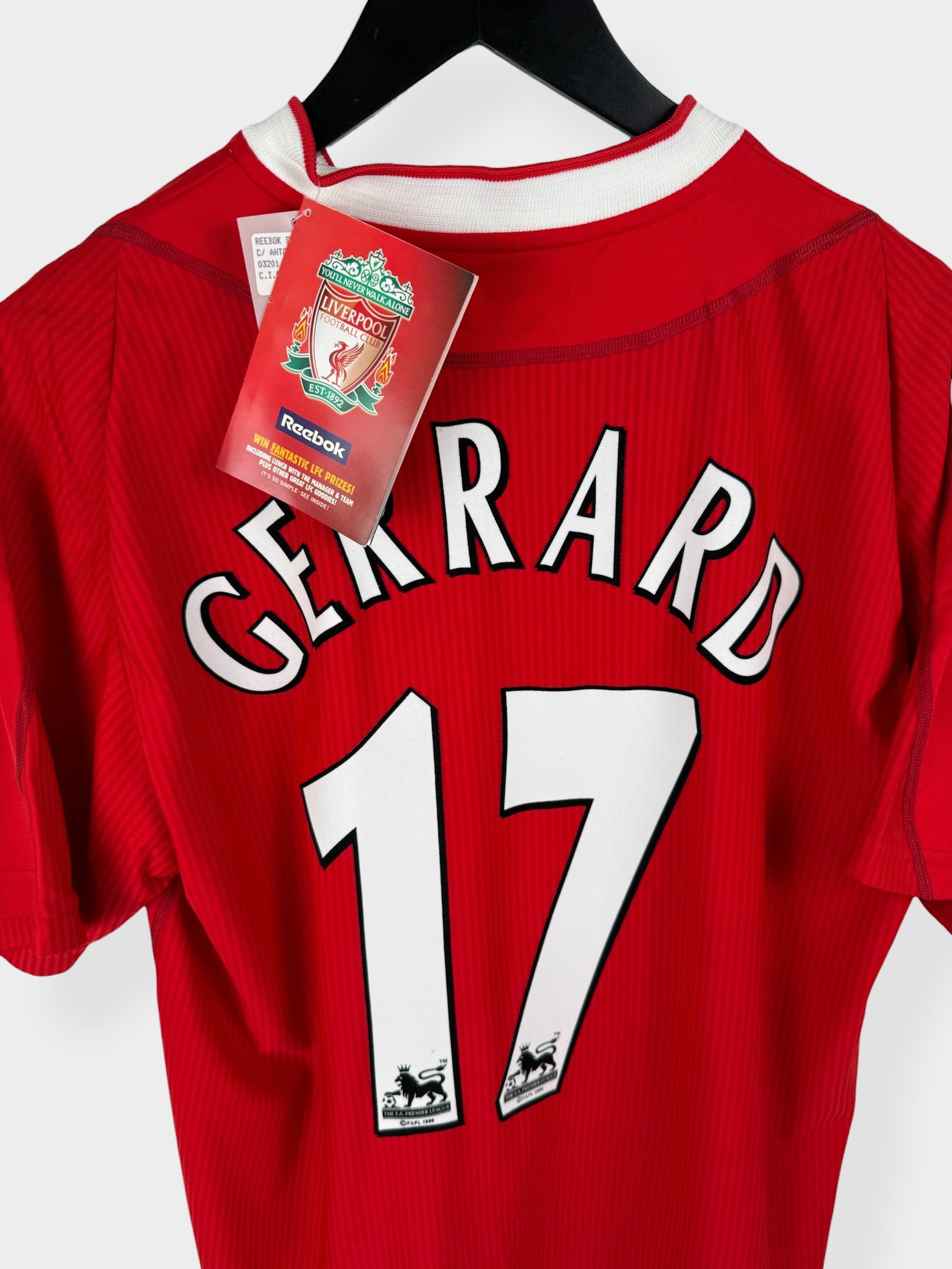 2002-04 LIVERPOOL HOME SHIRT GERRARD #17 L