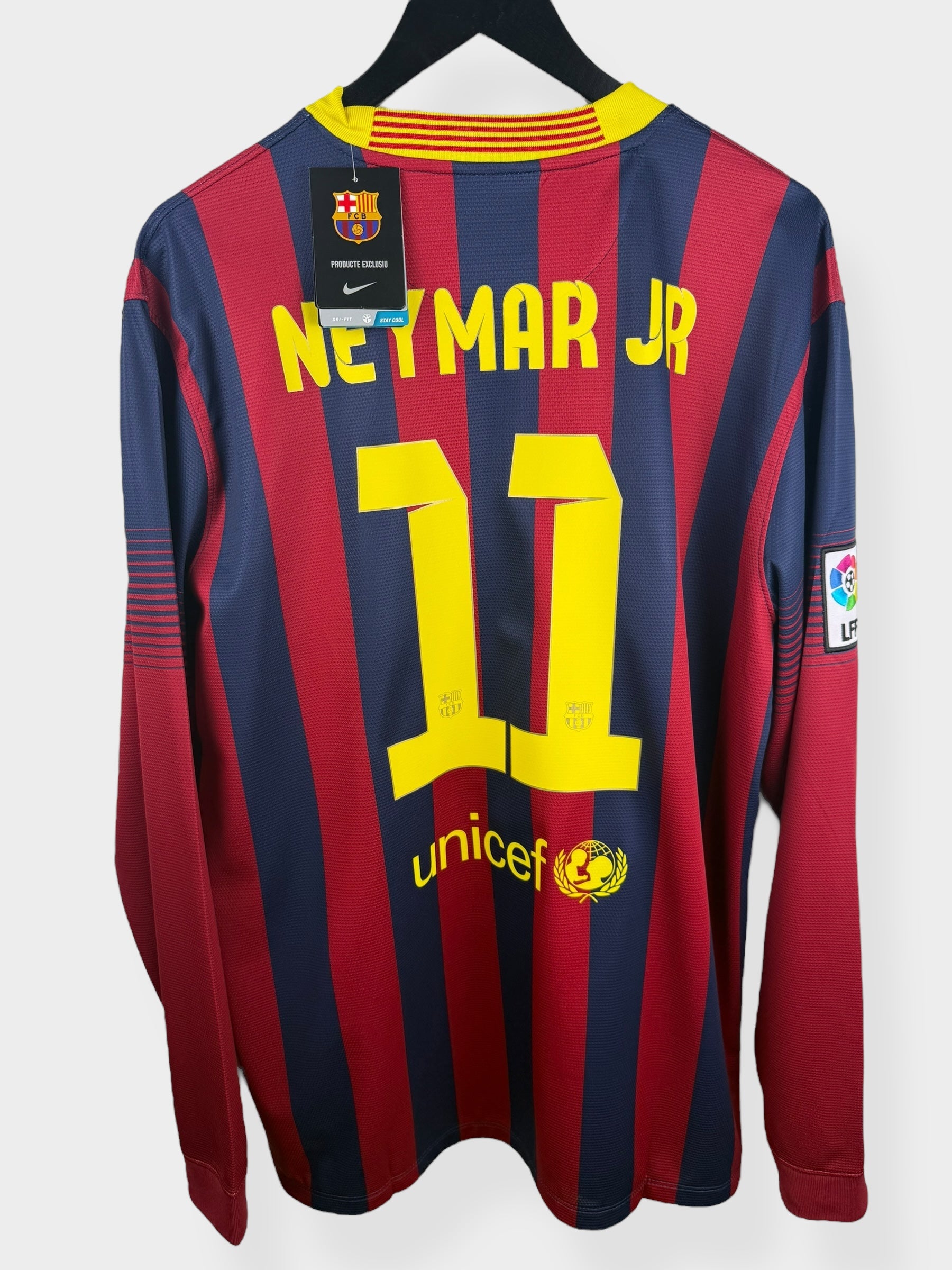 2013-14 BARCELONA HOME SHIRT LS NEYMAR JR. #11 XL - Authentic Football Club