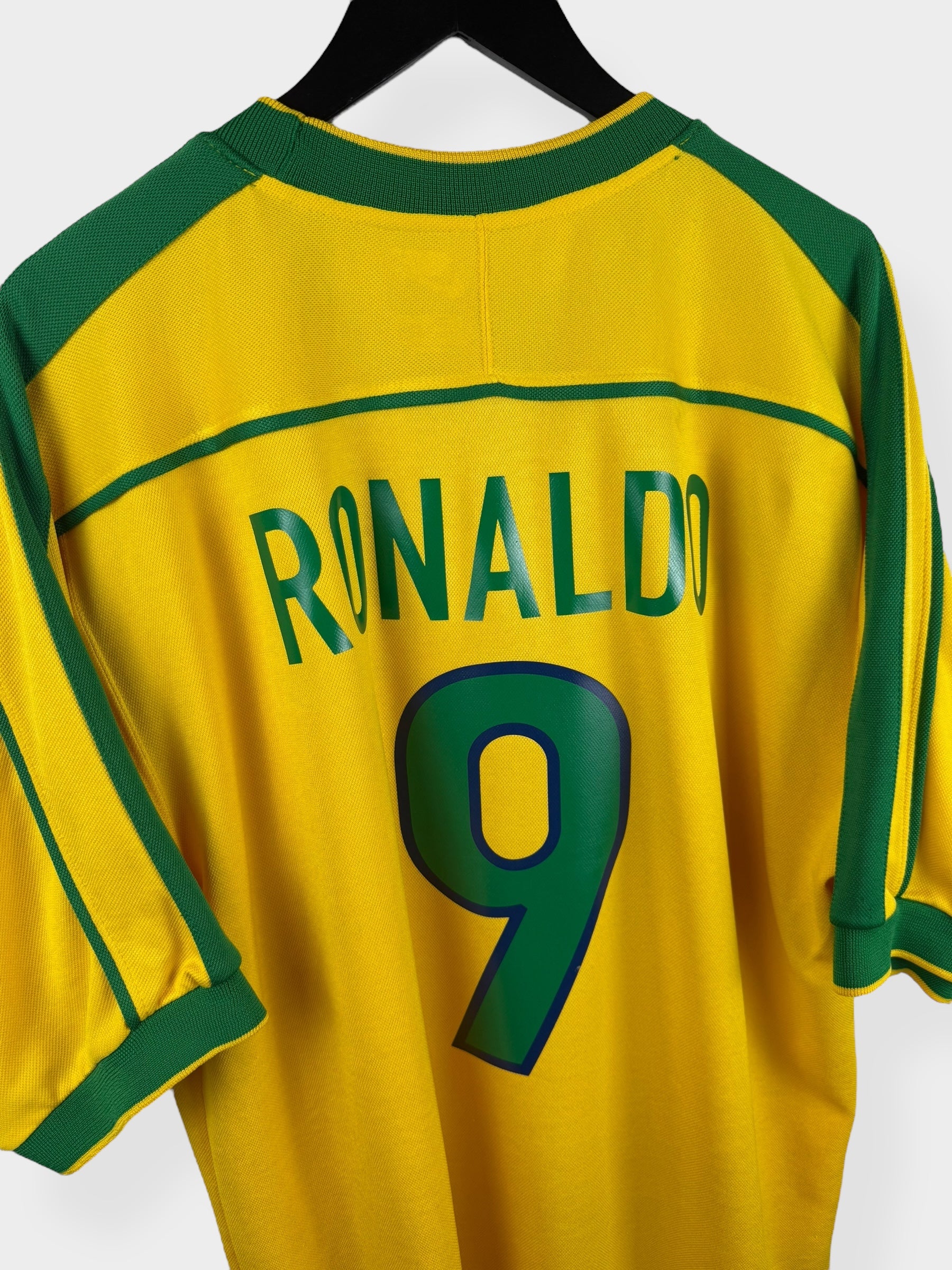 1998-00 BRAZIL HOME SHIRT RONALDO #9 XL - Authentic Football Club