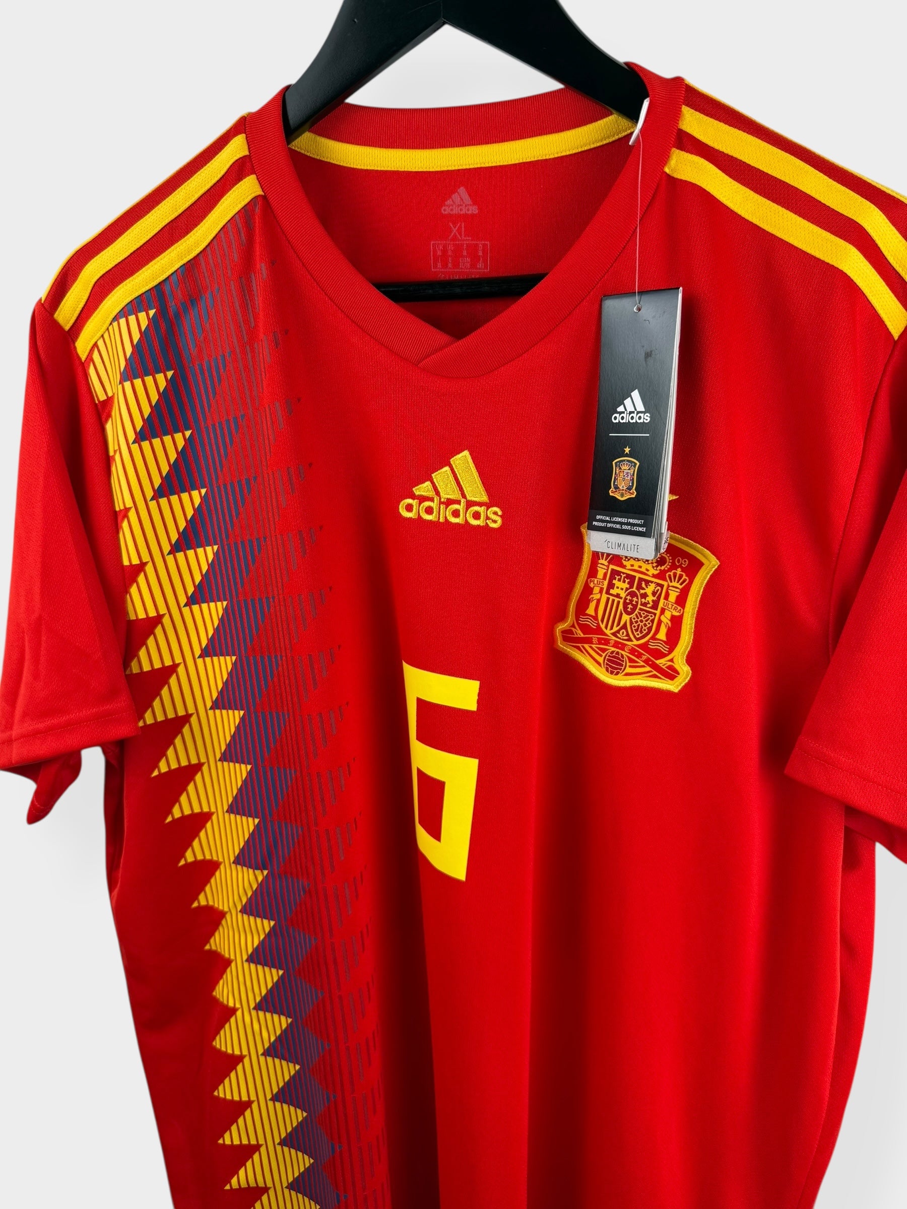 2018-19 SPAIN HOME SHIRT INIESTA #6 XL