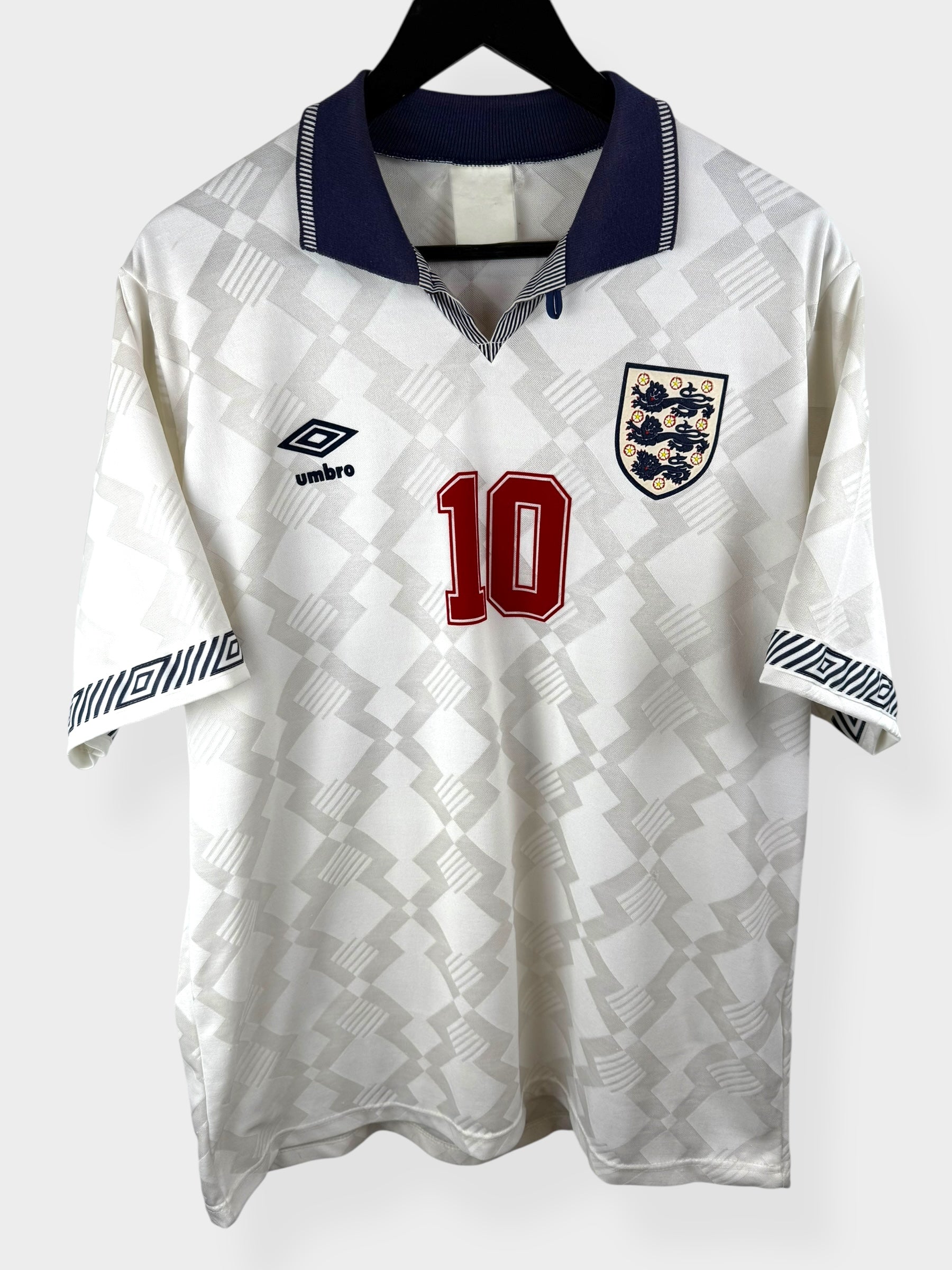 1990-92 ENGLAND HOME SHIRT LINEKER #10 XL
