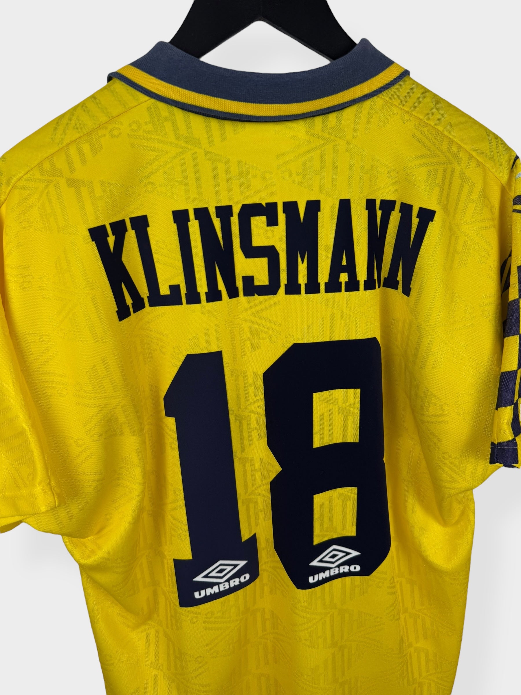 1991-95 TOTTENHAM HOTSPUR AWAY SHIRT KLINSMANN #18 XL - Authentic Football Club