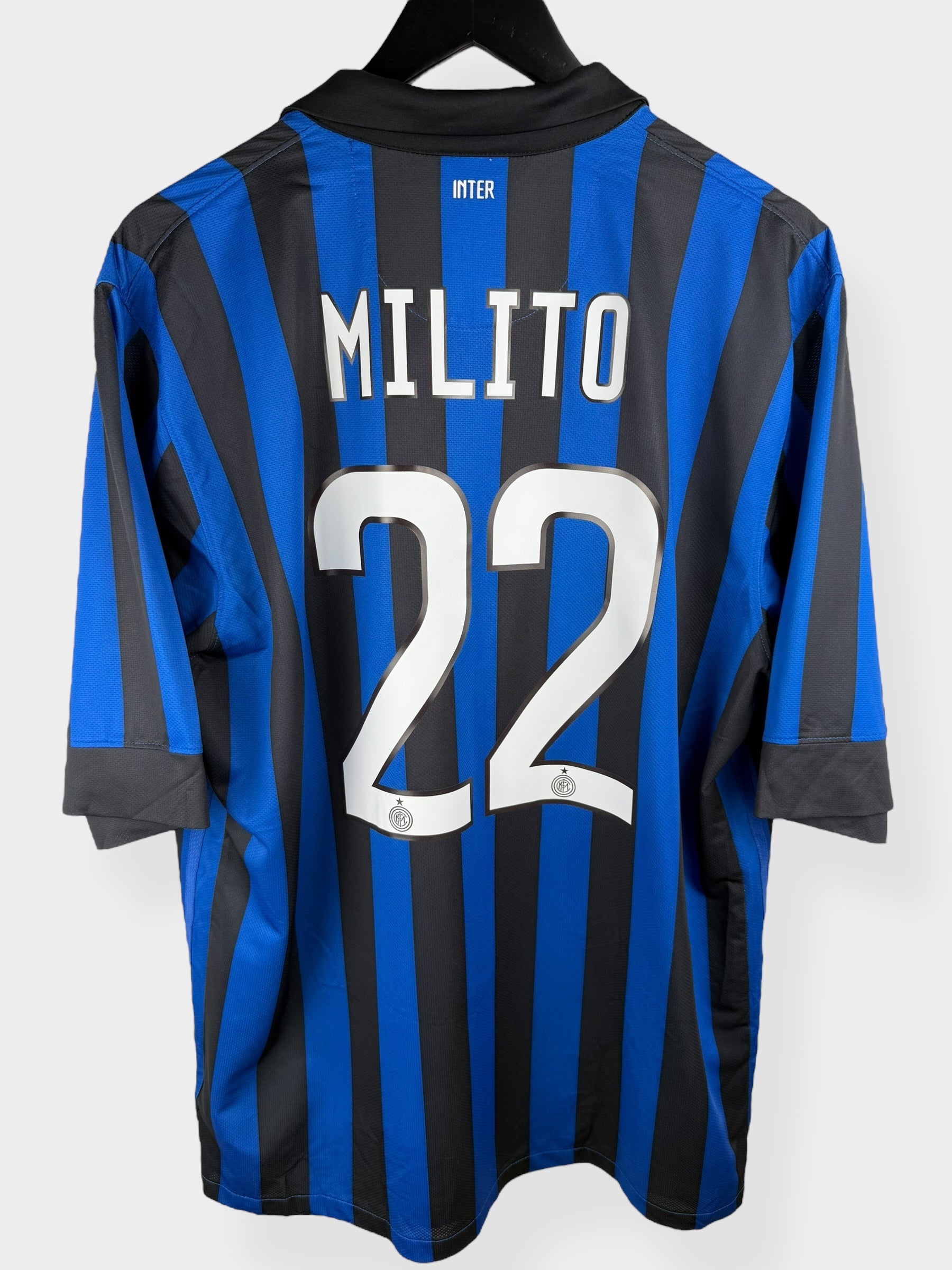 2011-12 INTER MILAN HOME SHIRT MILITO #22 XL