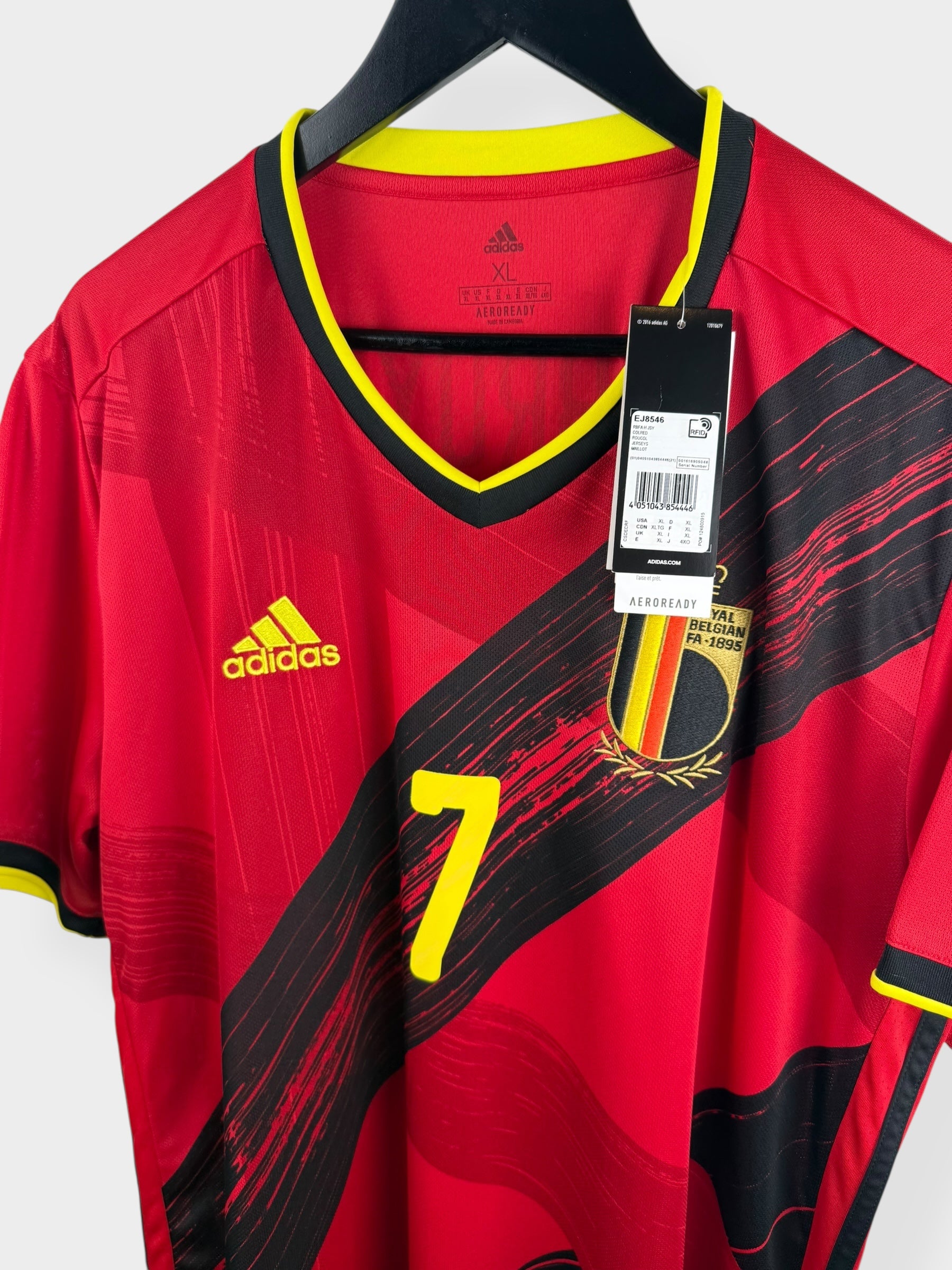 2020-21 BELGIUM HOME SHIRT DE BRUYNE #7 XL - Authentic Football Club