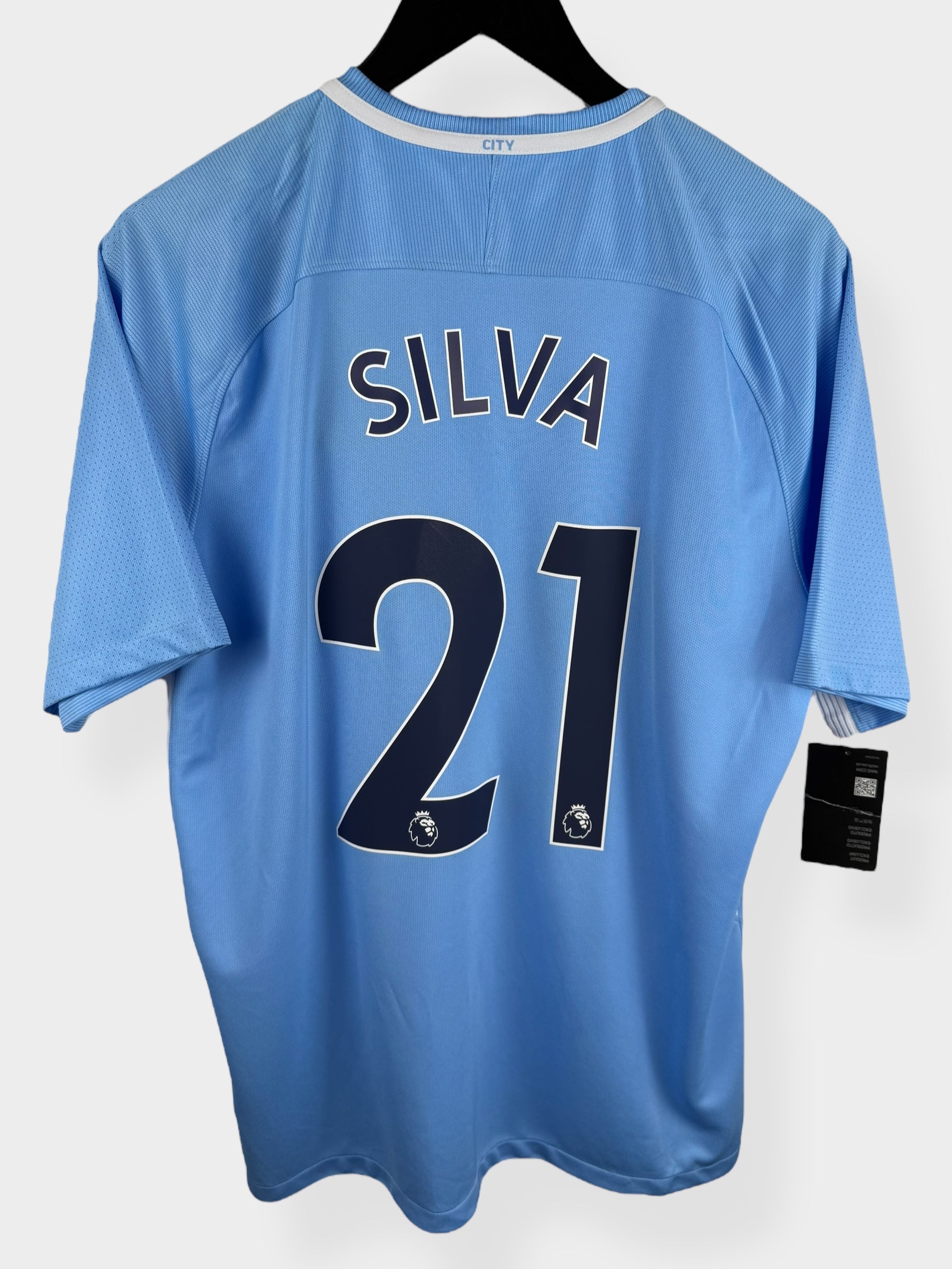 2017-18 MANCHESTER CITY HOME SHIRT SILVA #21 L - Authentic Football Club