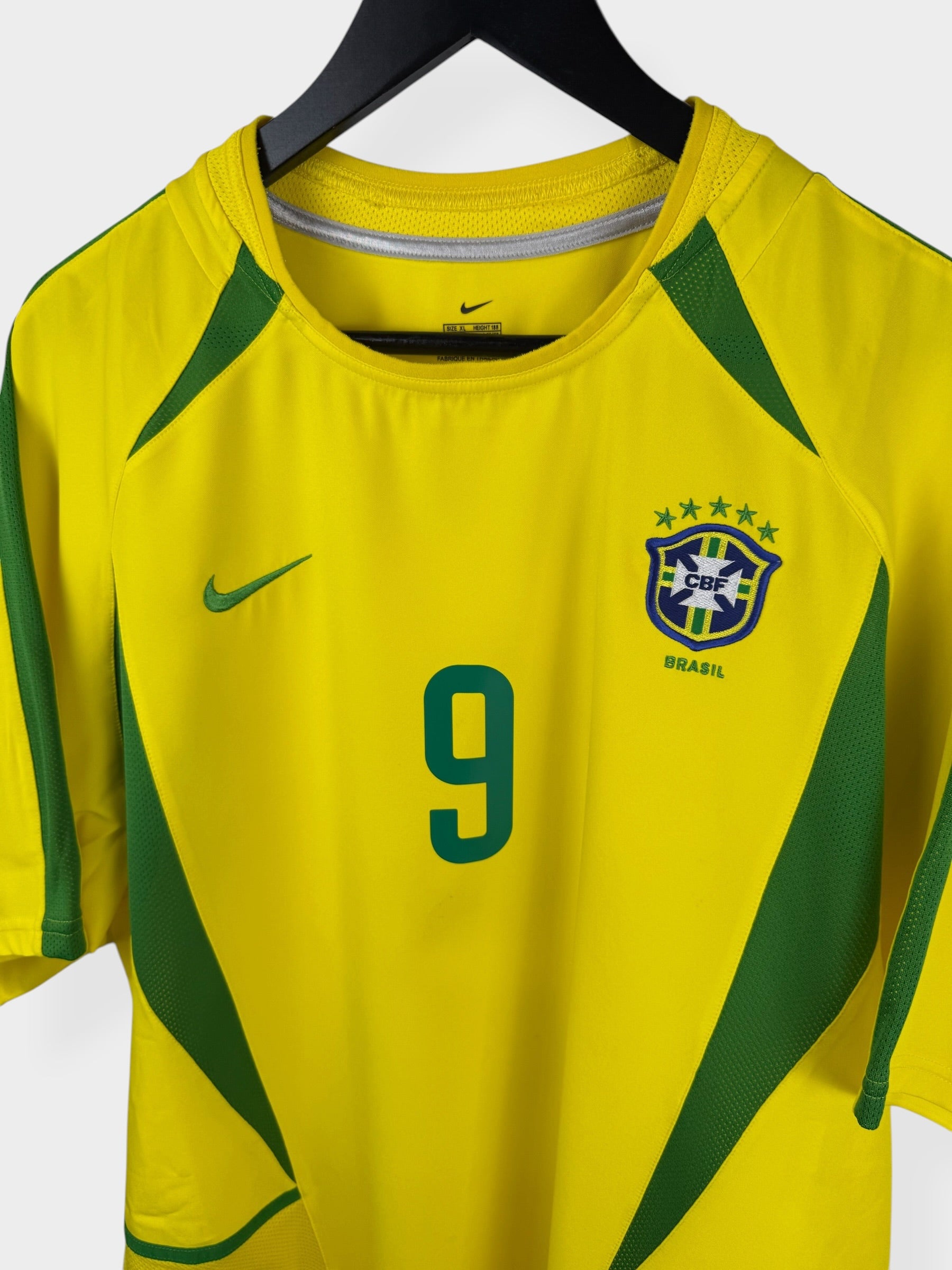 2002-04 BRAZIL HOME SHIRT RONALDO #9 XL