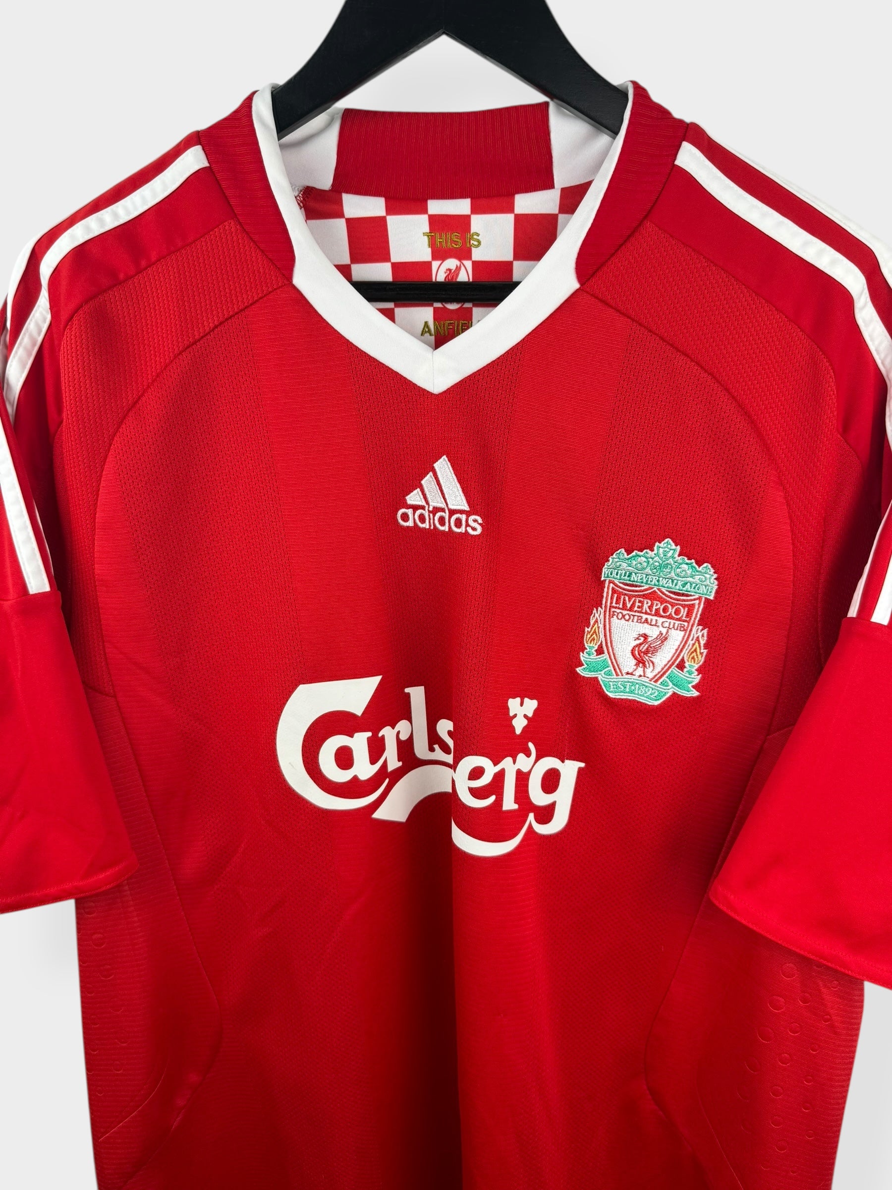 2008-10 LIVERPOOL HOME SHIRT GERRARD #8 L