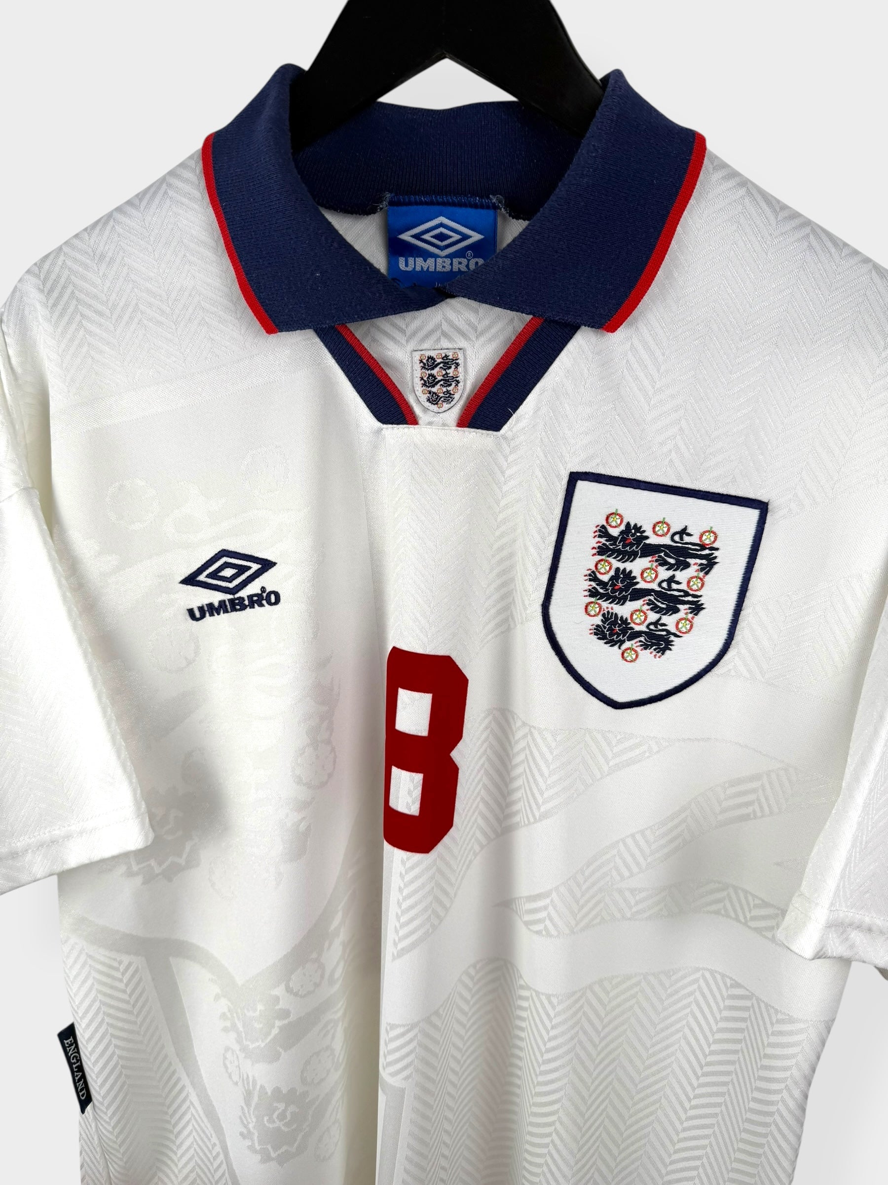 1993-95 ENGLAND HEIMTRIKOT CASCOIGNE #8 L