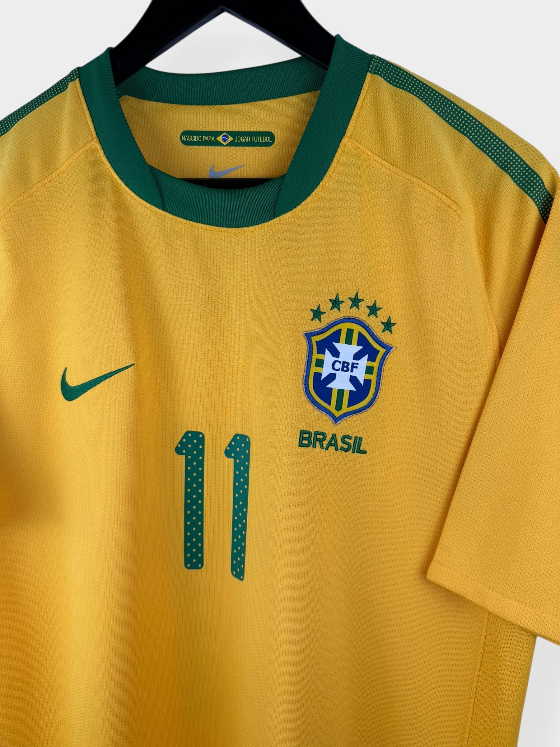 2010-11 BRAZIL HOME SHIRT ROBINHO #11 L