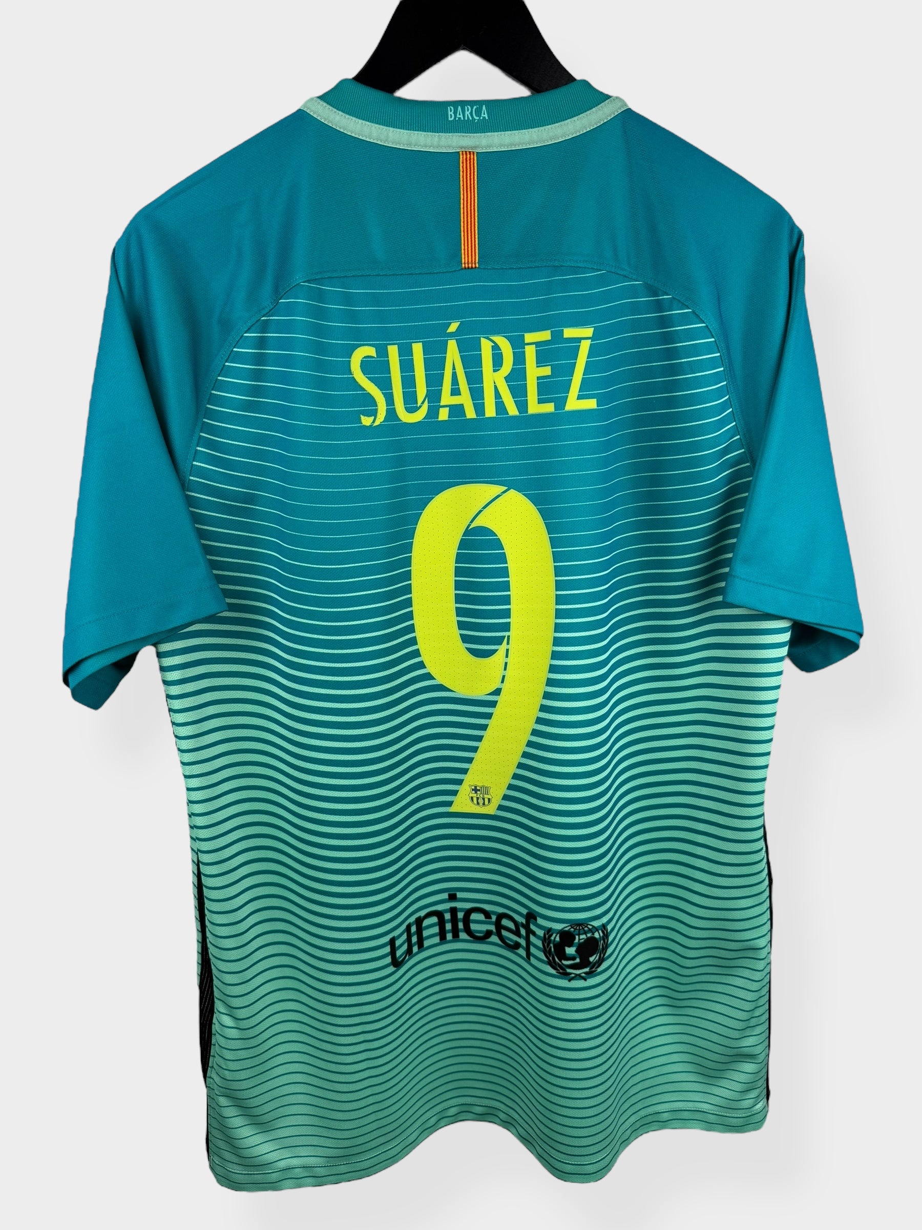 2016-17 BARCELONA DERDE SHIRT SUAREZ #9 L