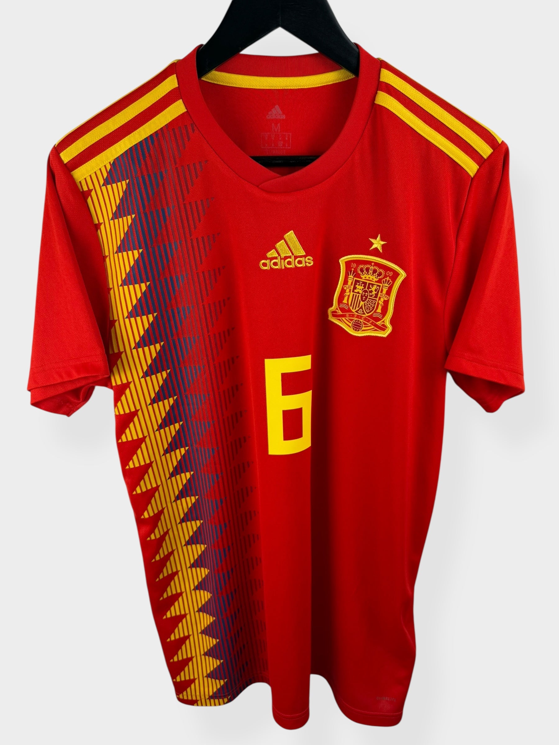 2018-19 SPAIN HOME SHIRT INIESTA #6 M - Authentic Football Club