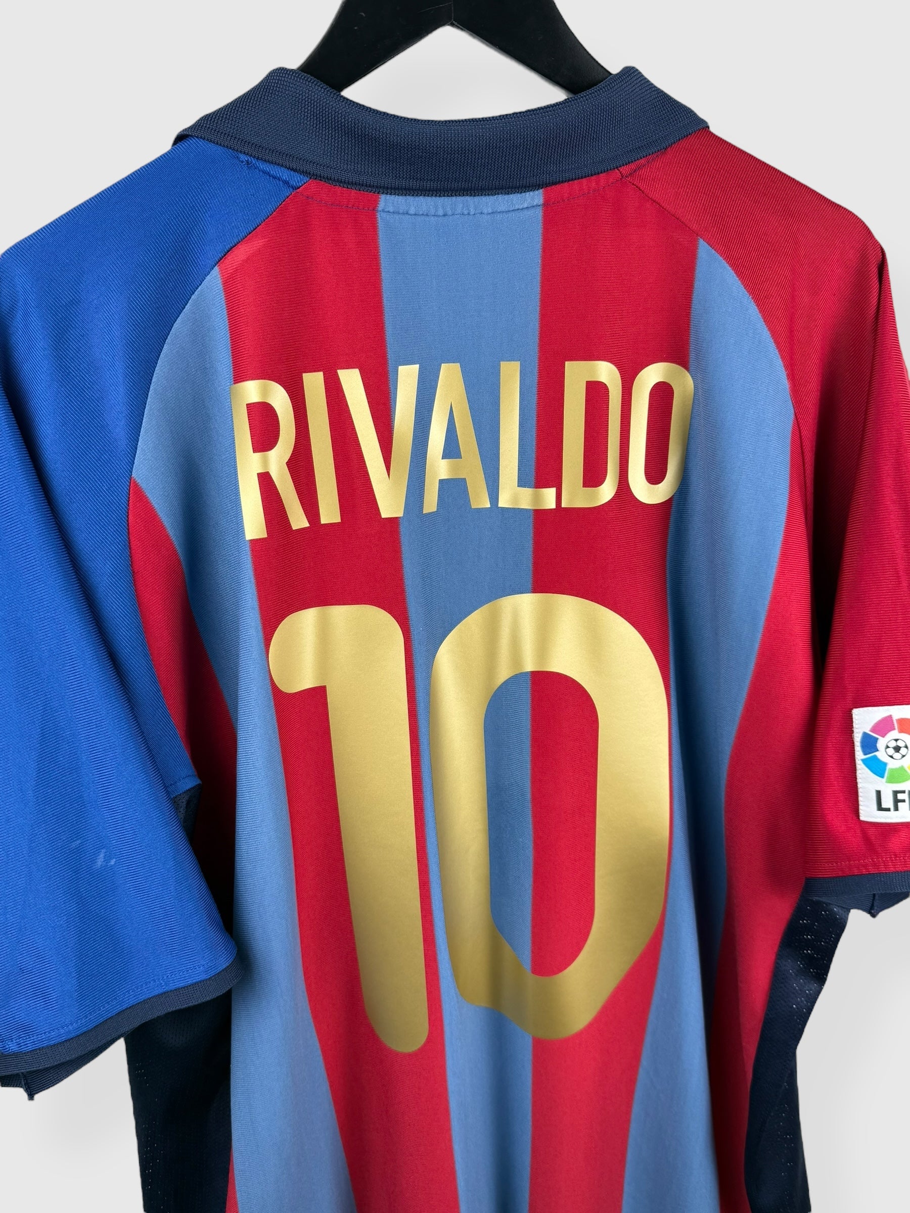 2001-02 BARCELONA HEIMTRIKOT RIVALDO #10 XXL