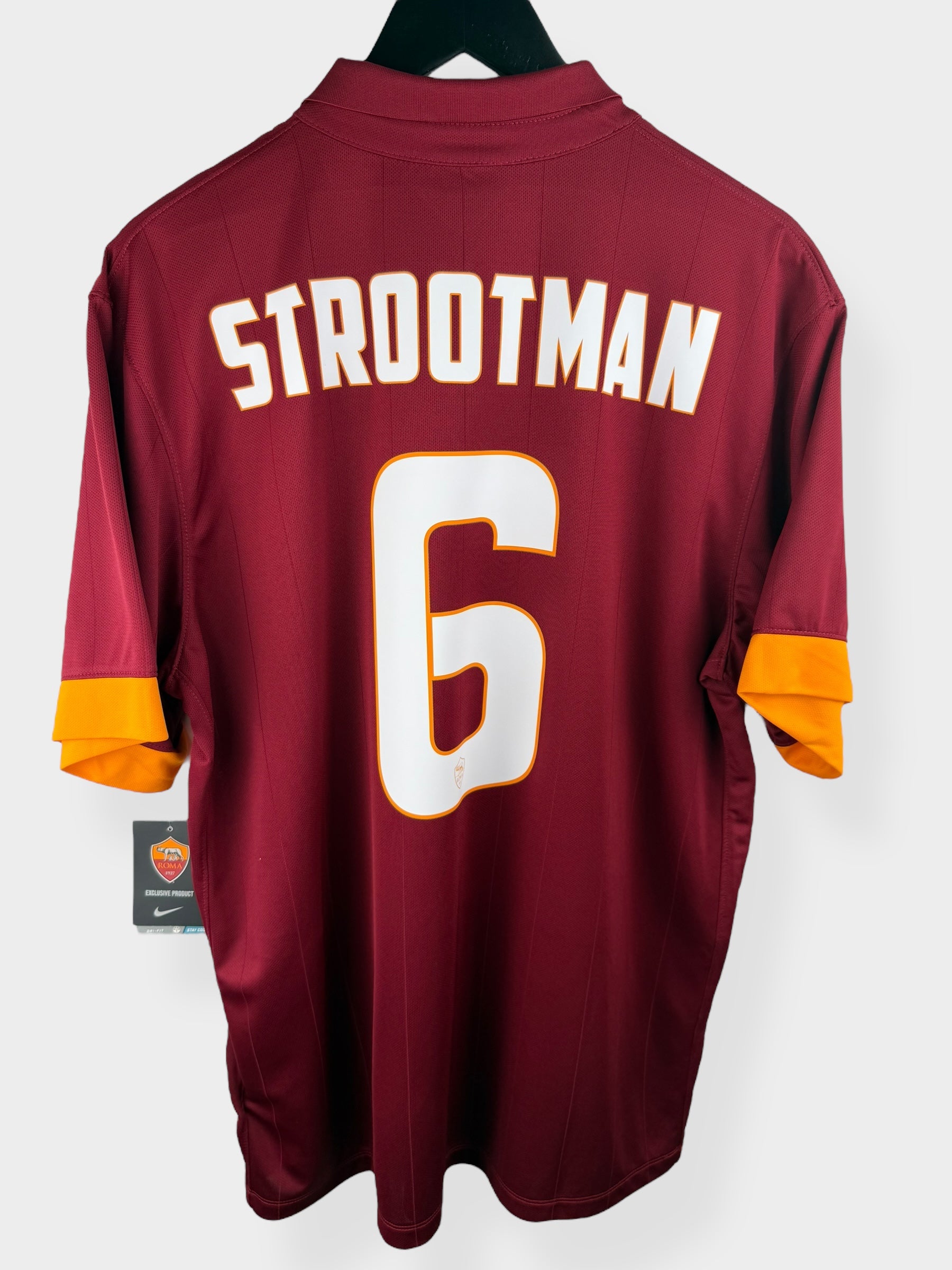 2014-15 AS ROMA HOME SHIRT STROOTMAN #6 XL