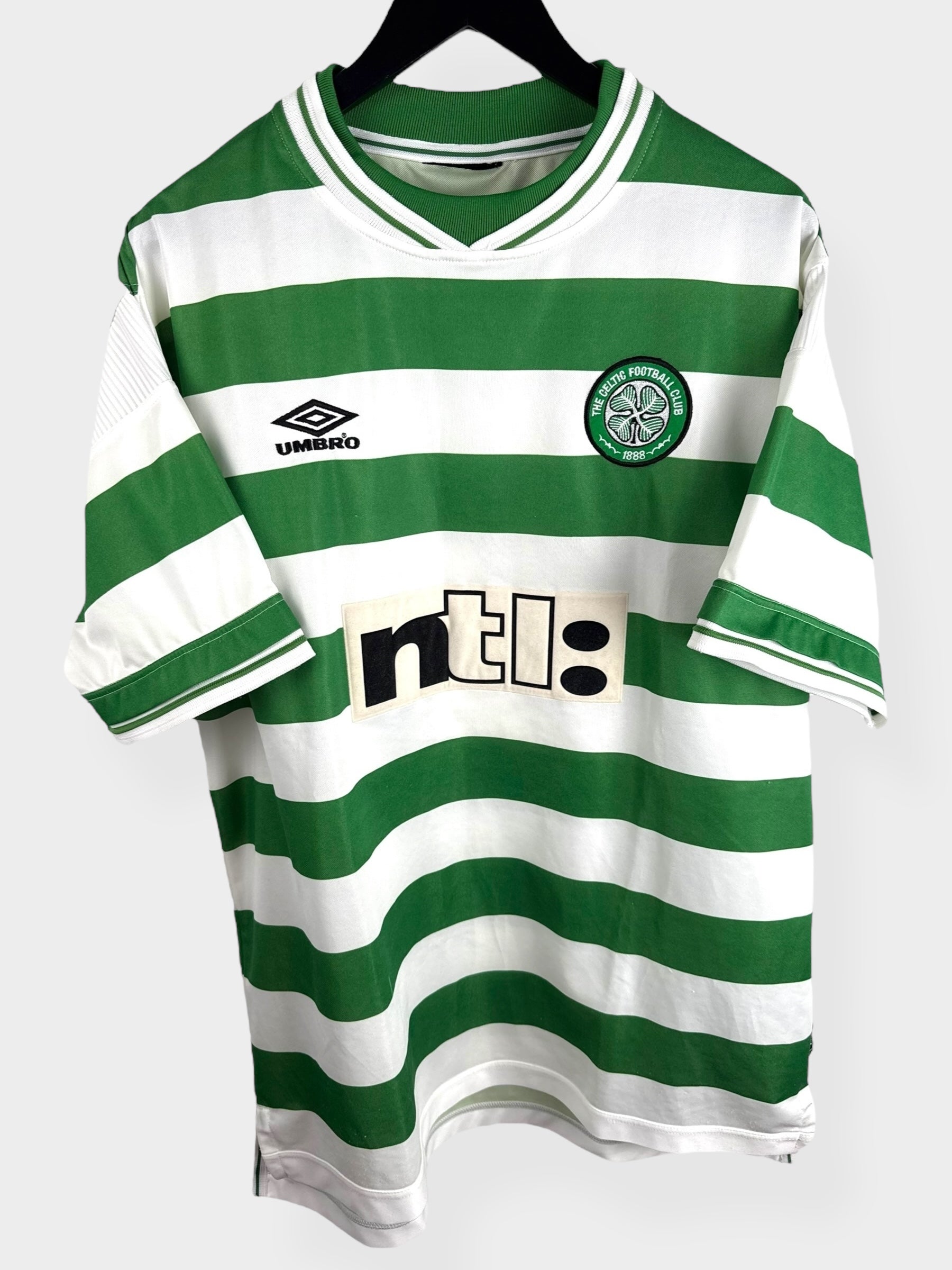 1999-01 CELTIC HOME SHIRT LARSSON #7 XL