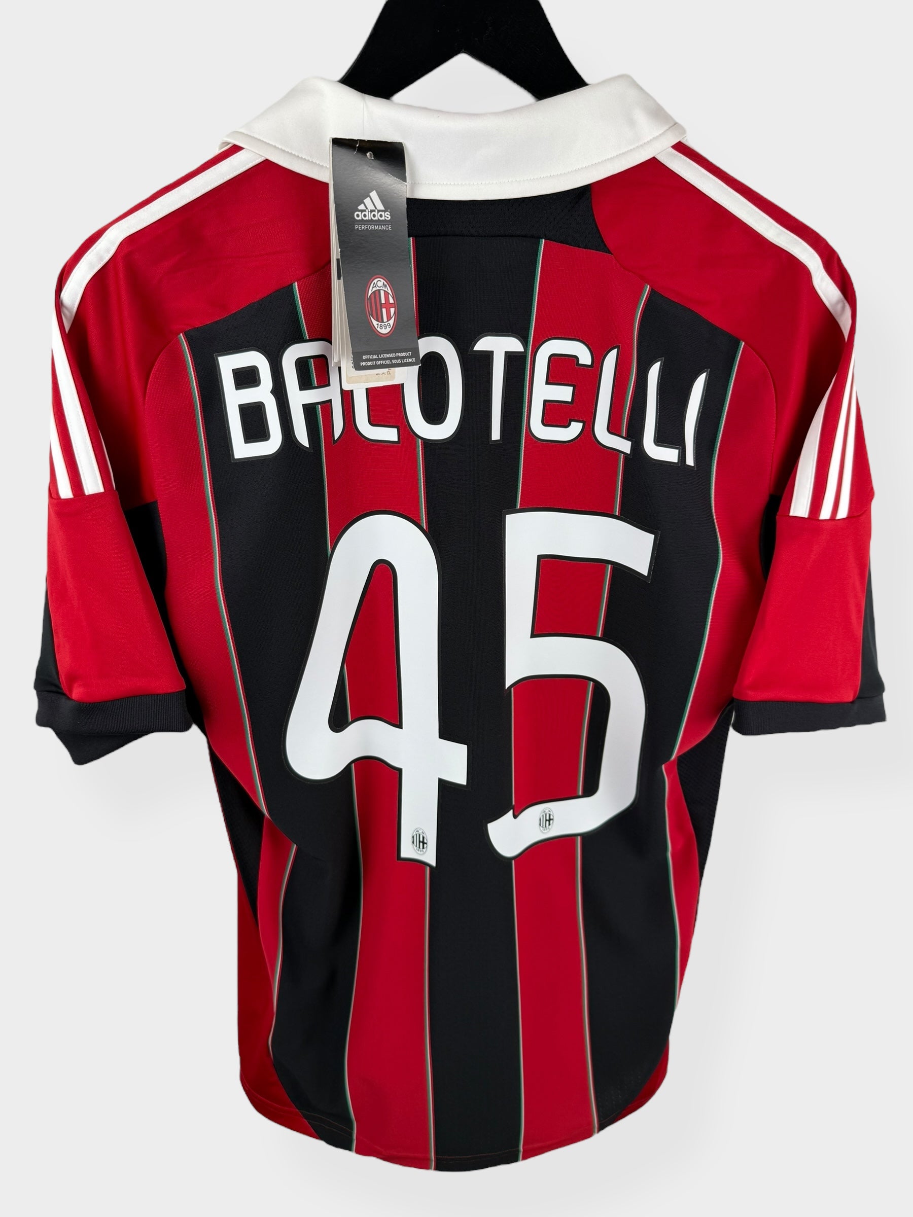 2012-13 AC MILAN HOME SHIRT BALOTELLI #45 M - Authentic Football Club