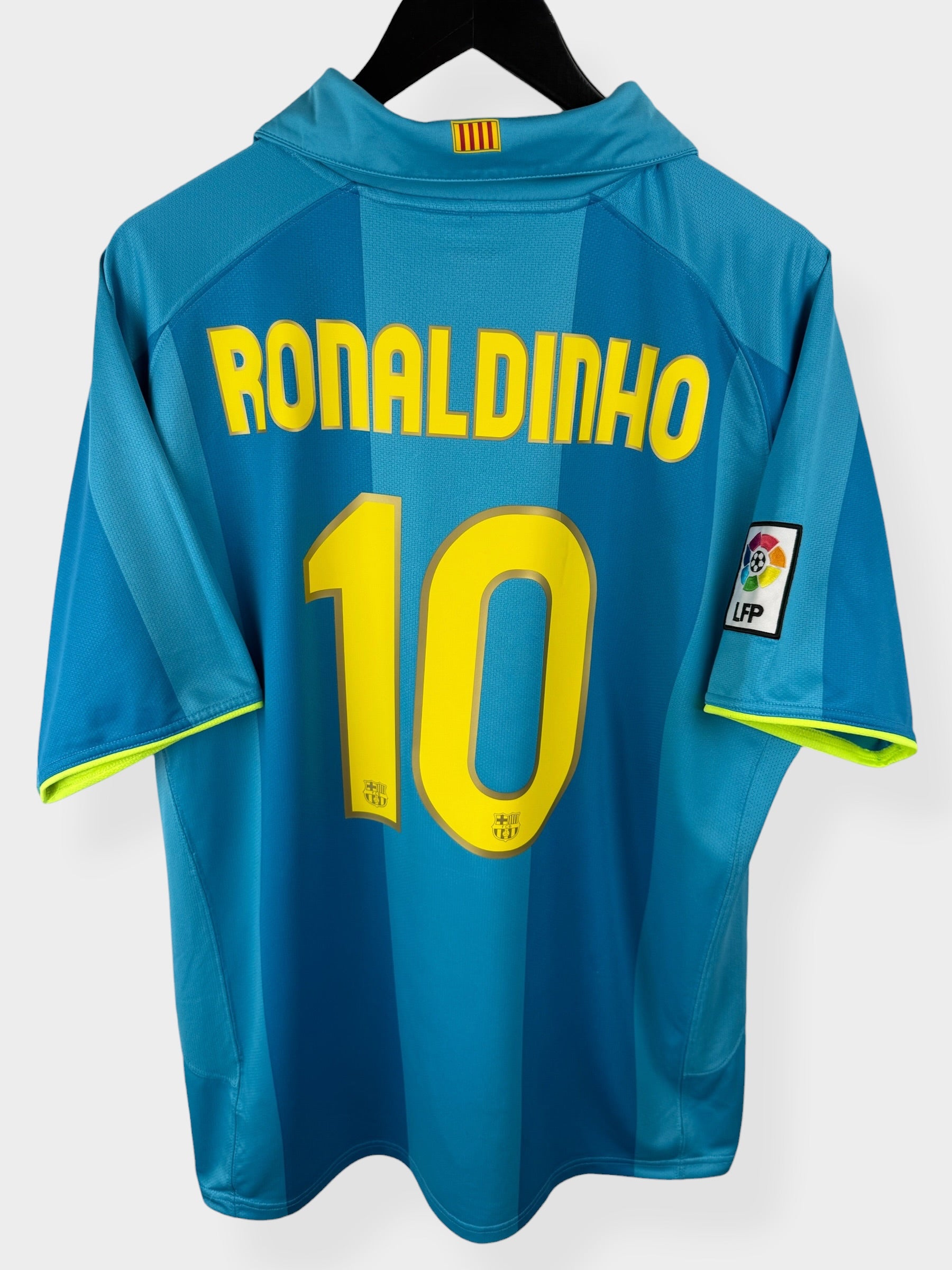 MAILLOT EXTÉRIEUR BARCELONE 2007-08 RONALDINHO #10 XL