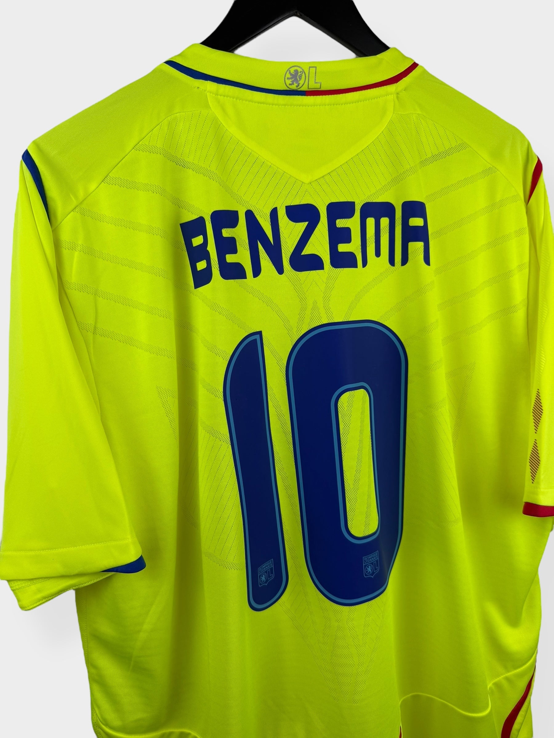 2008-09 OLYMPIQUE LYON DERDE SHIRT BENZEMA #10 XXL