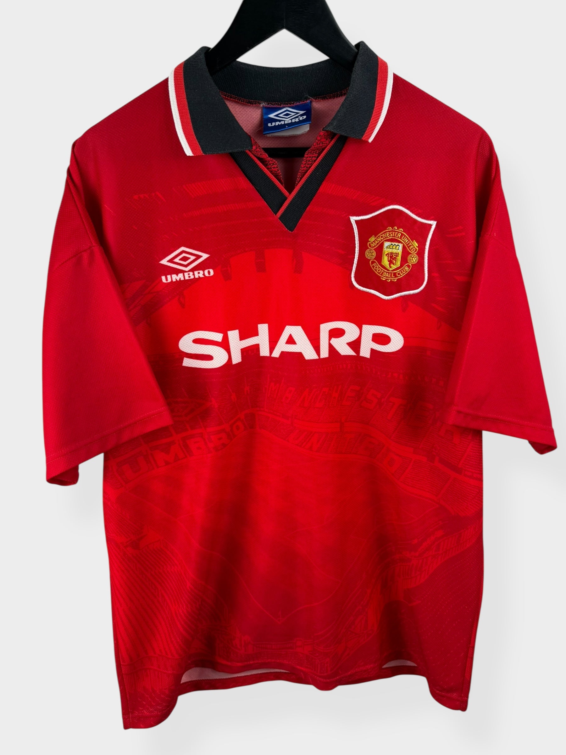 1994-96 MANCHESTER UNITED HOME SHIRT BECKHAM #24 L - Authentic Football Club