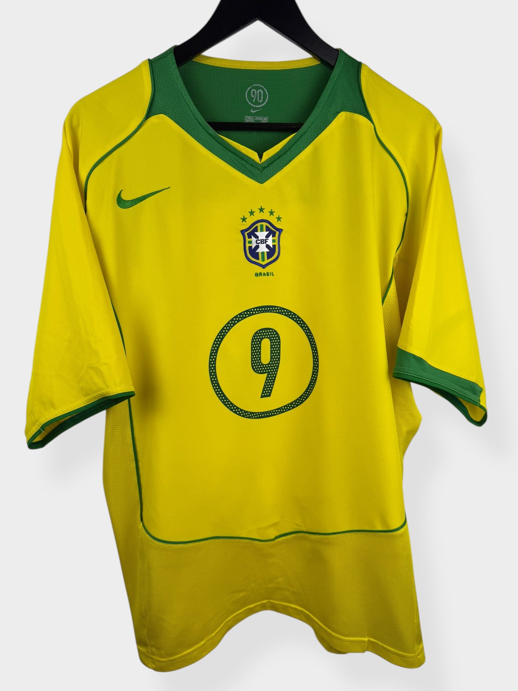 2004-06 BRAZIL HOME SHIRT RONALDO #9 XL