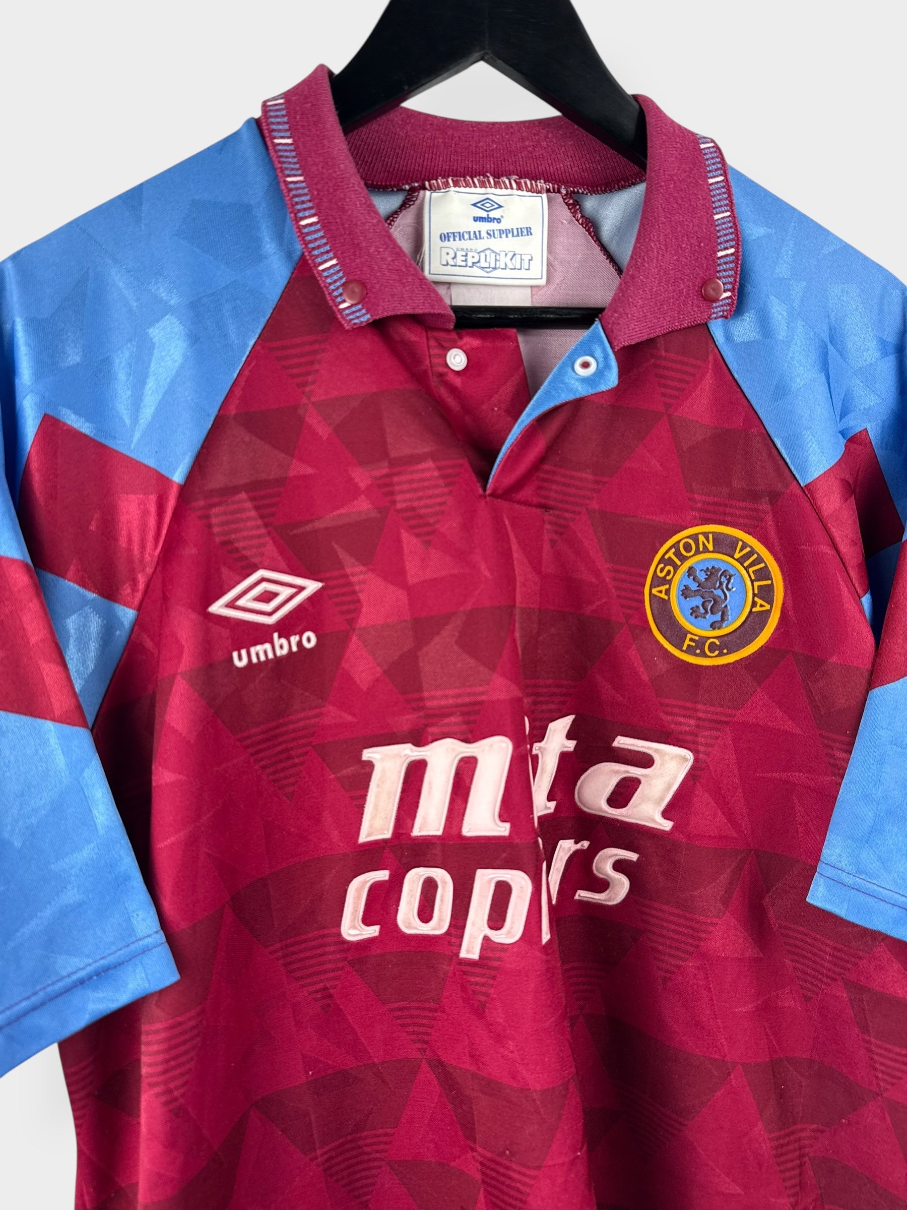 1990-92 ASTON VILLA HOME SHIRT L - Authentic Football Club